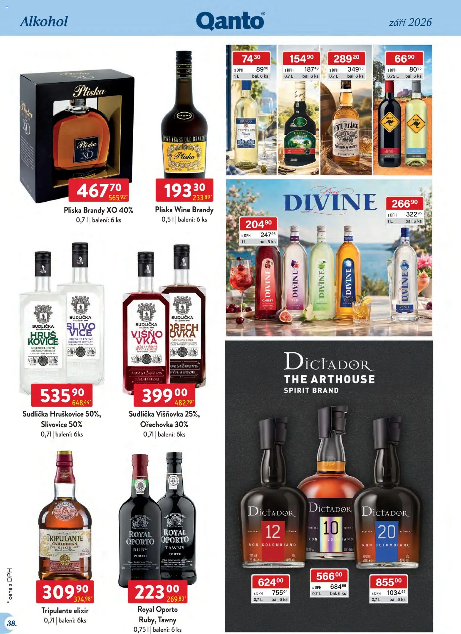 Astur & Qanto leták - Velkoobchod 09/2026 od 01.09.2026 | Strana: 38 | Produkty: Whiskey, Brandy, Likér, Alkohol