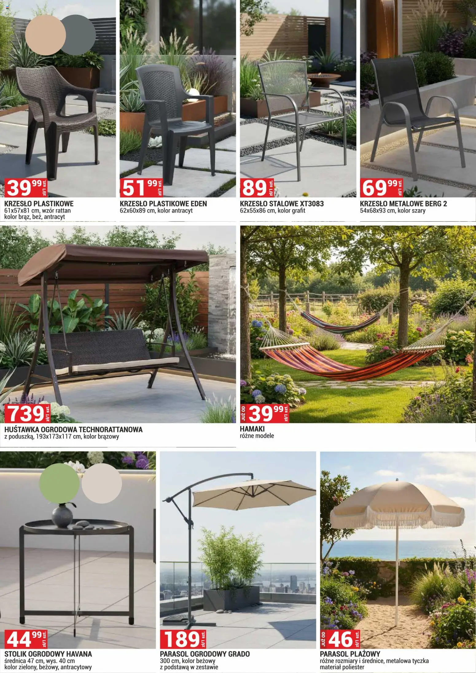 Merkury Market gazetka - Ogród od 01.06.2026 | Strona: 12 | Produkty: Parasol, Krzesło