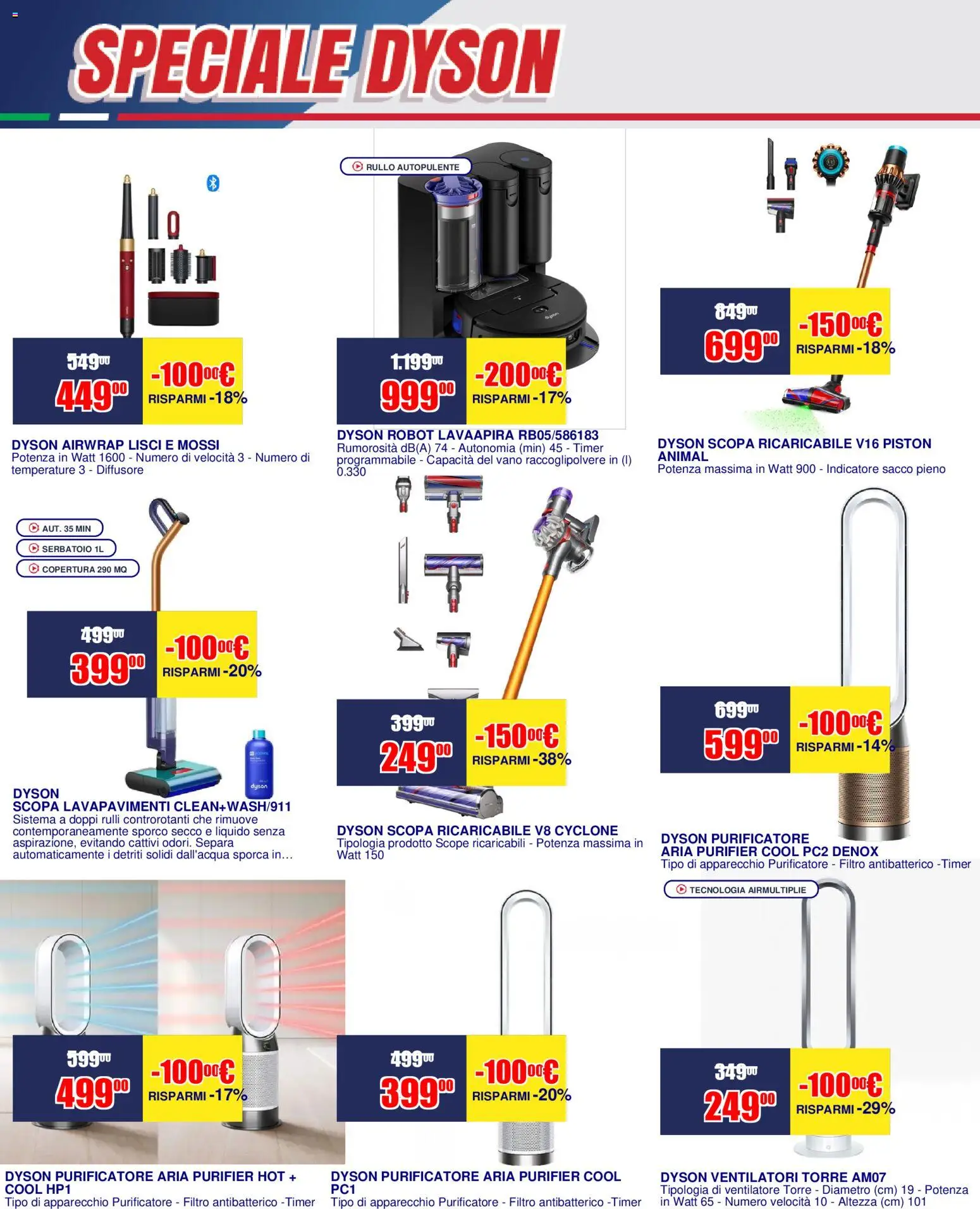 Volantino Trony del 25/06/2026 | Pagina: 5 | Prodotti: Rullo, Purificatore aria, Scopa, Dyson