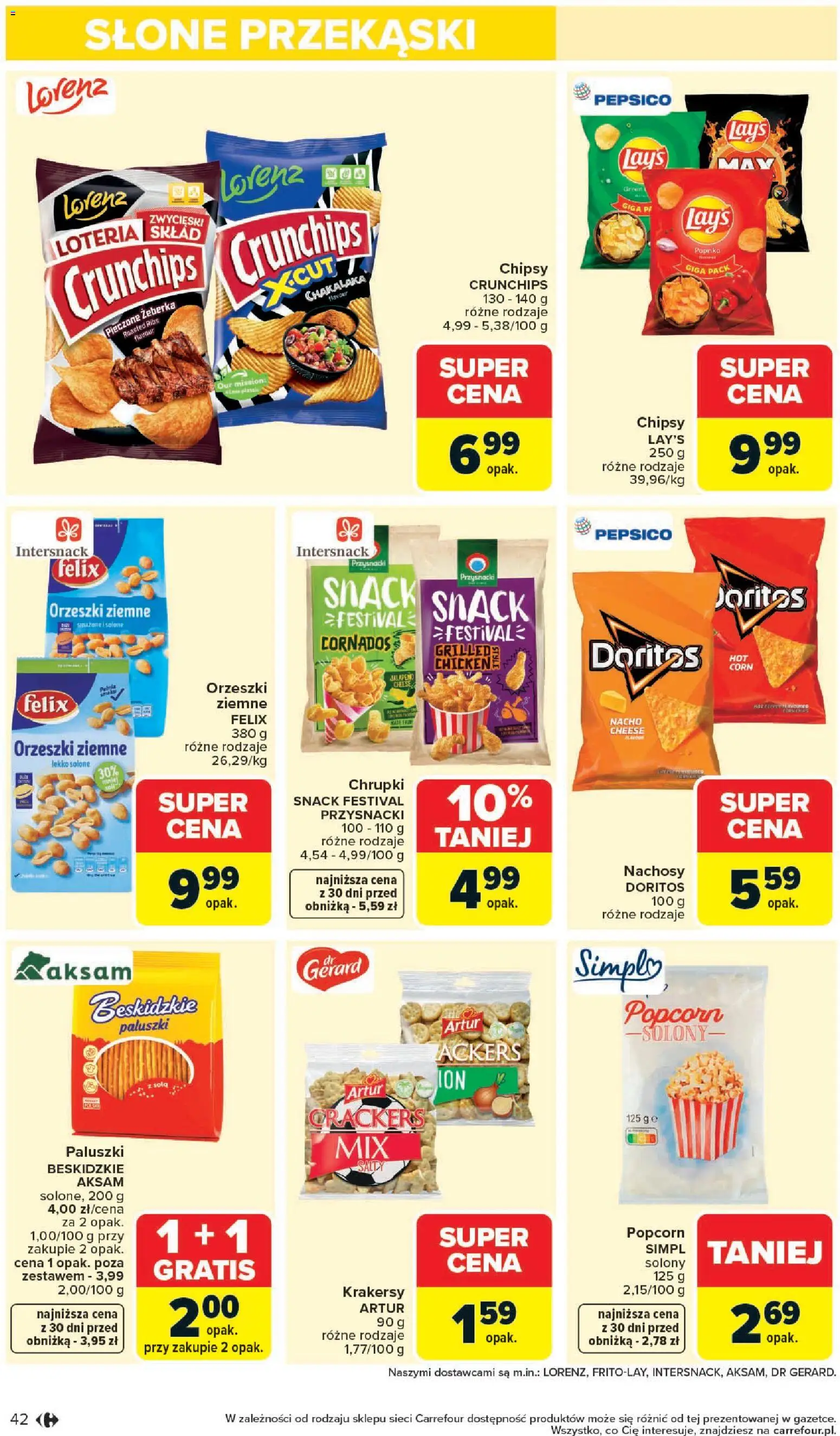 Carrefour gazetka - Zmieniliśmy Się Dla Ciebie od 25.05.2026 | Strona: 42 | Produkty: Chipsy, Chrupki, Paluszki, Popcorn