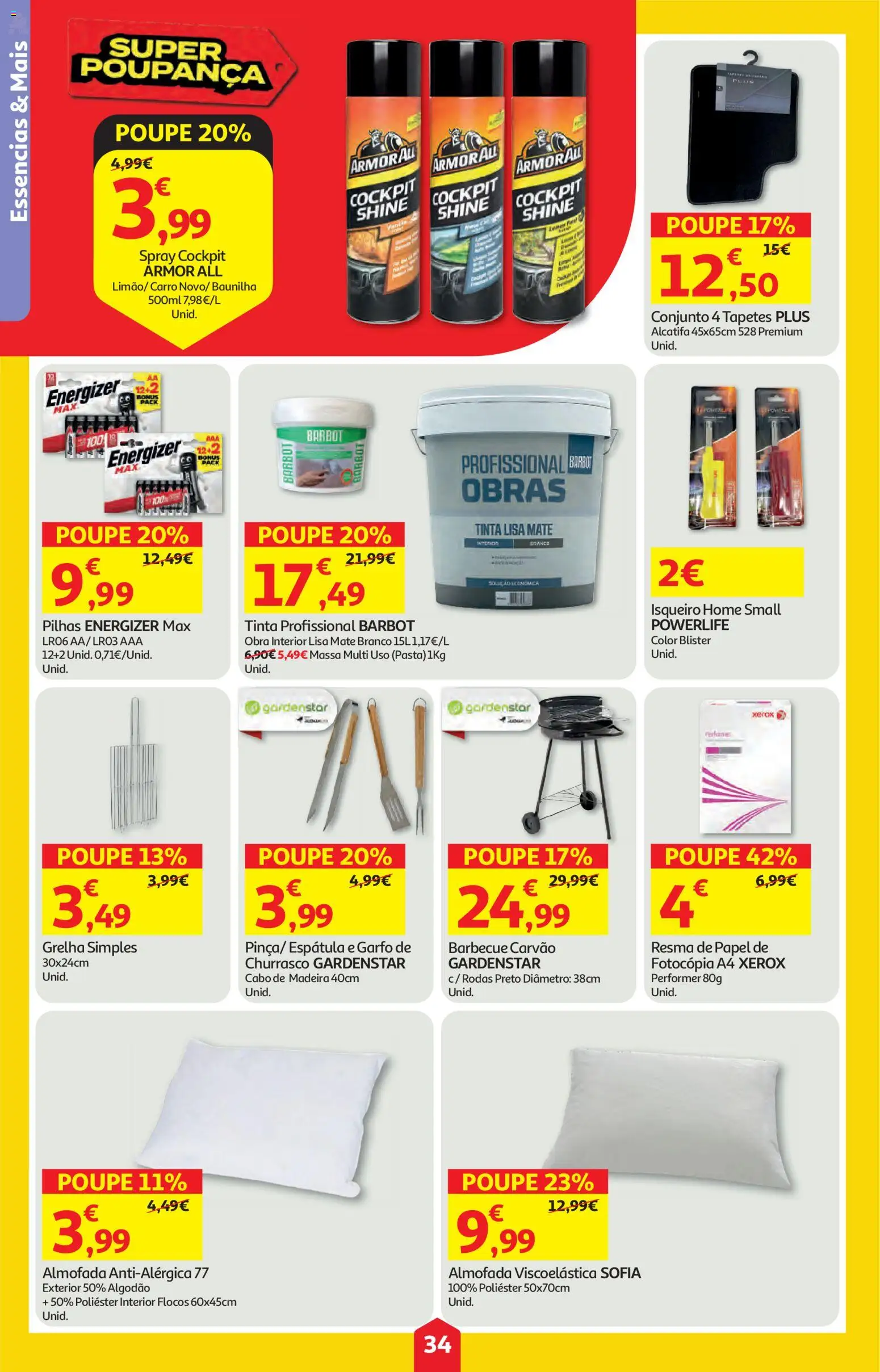 Auchan folheto │ válido de 16.04.2026 | Página: 34 | Produtos: Algodão, Tinta, Almofada, Pilhas