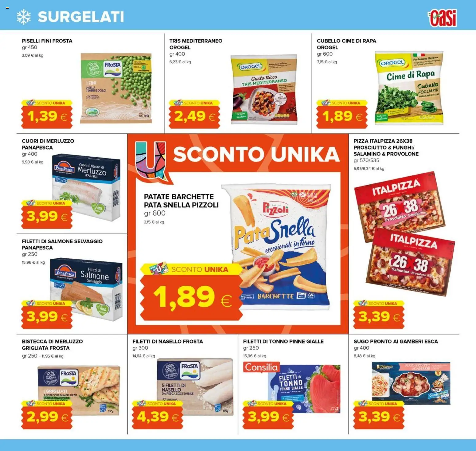 Volantino Oasi del 10/08/2026 | Pagina: 13 | Prodotti: Gamberi, Dolci, Forno, Nasello