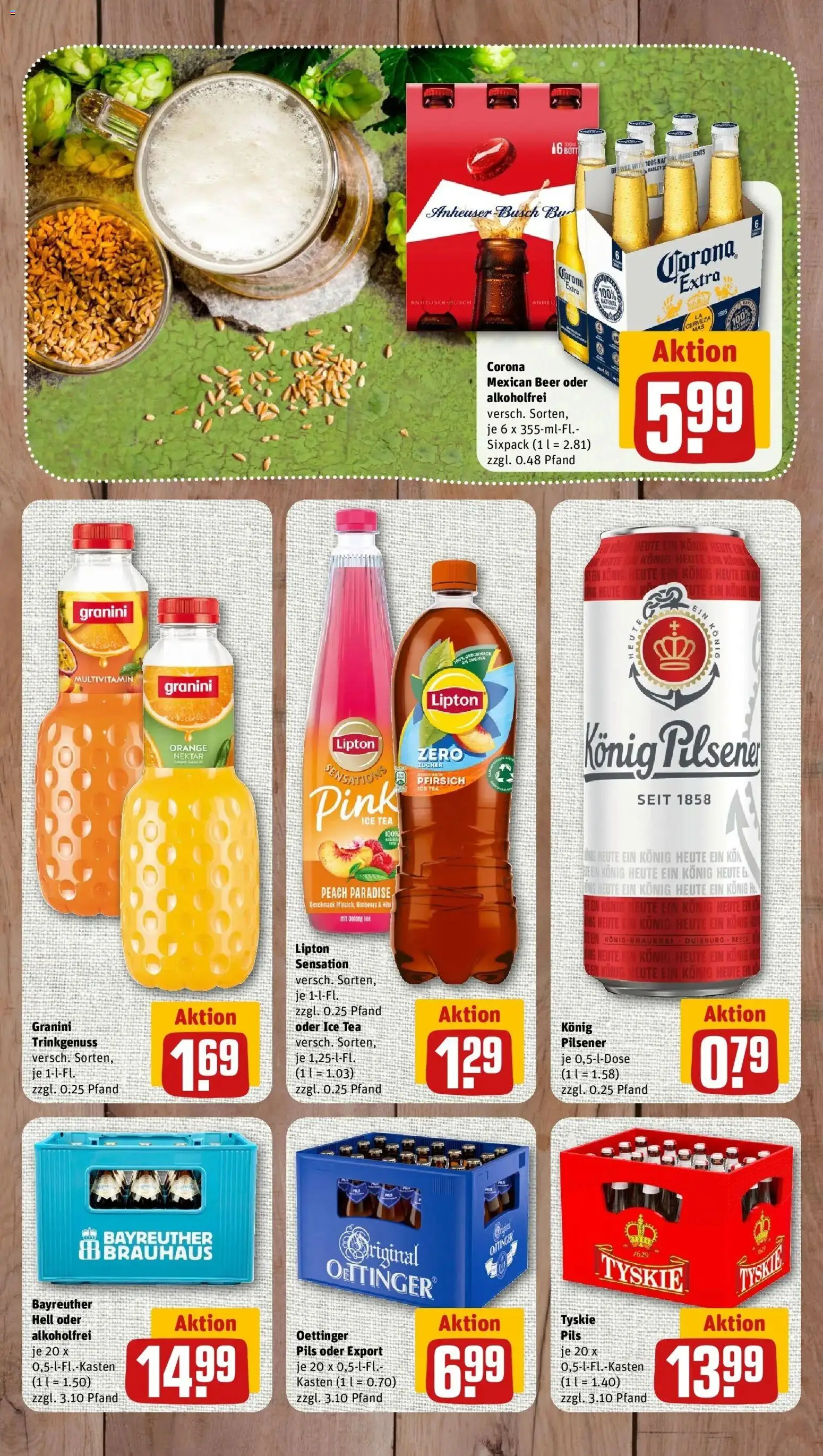 REWE Prospekt ab 28.09.2026 zum Blättern » Angebote | Seite: 9 | Produkte: Bayreuther hell, Oettinger, Pfirsich, Granini