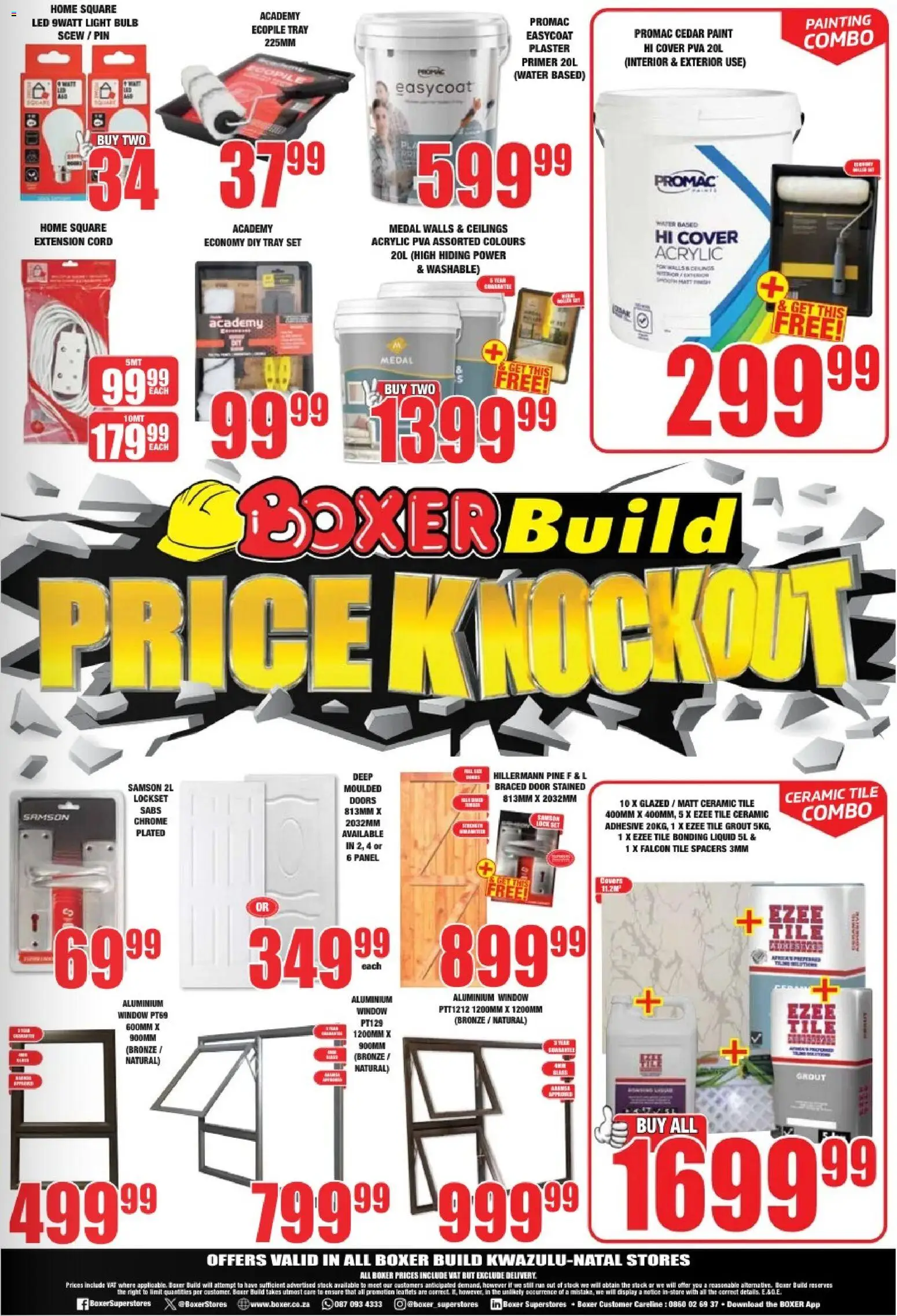 New Boxer catalogue – valid from 07/09/2026 | Page: 2 | Products: Primer, Tile grout, Adhesive, Stock