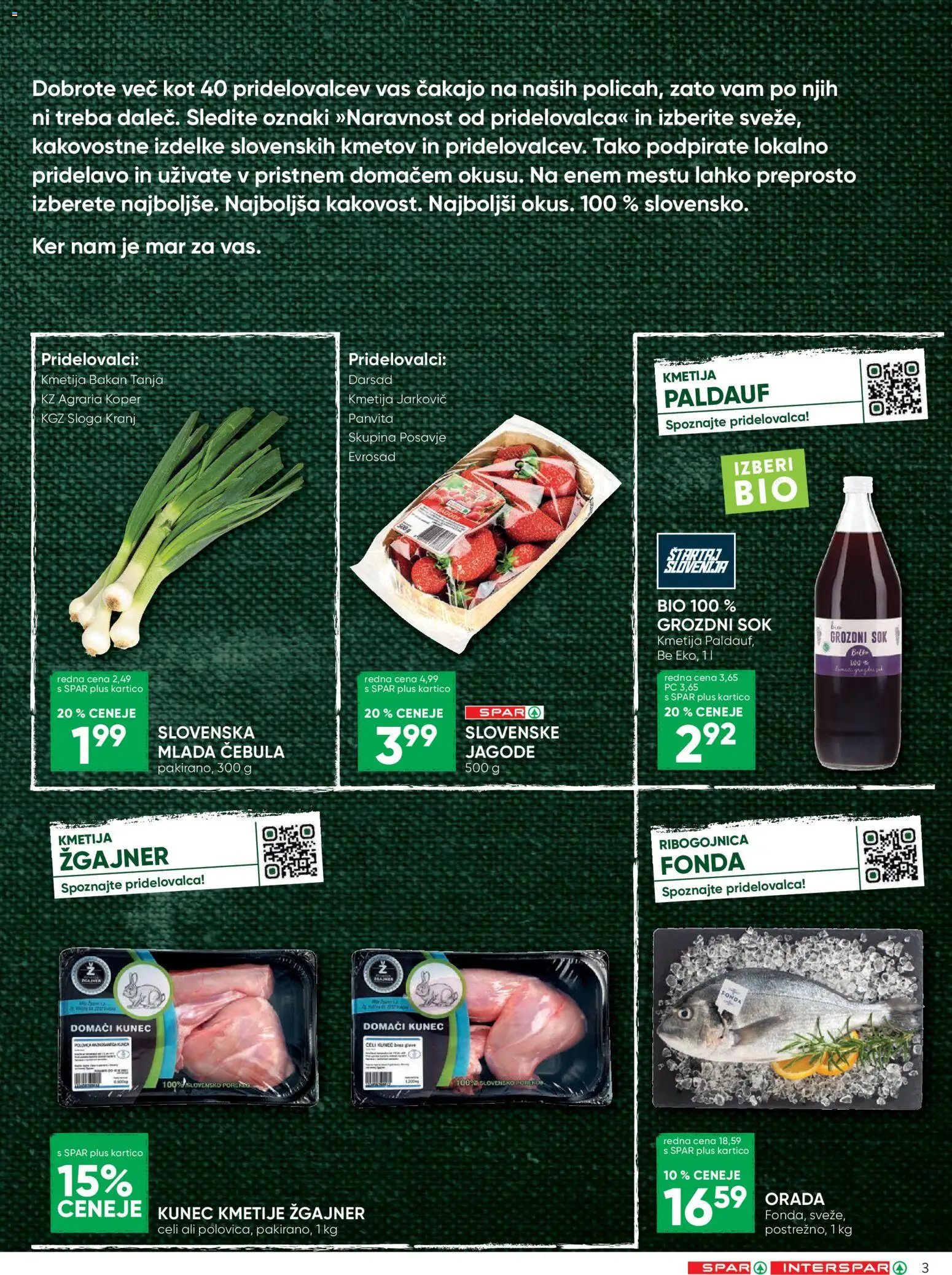 Novi Spar katalog ponudbe – veljaven od 20.05.2026 | Stran: 3 | Izdelki: Orada, Sok, Jagode, Cebula