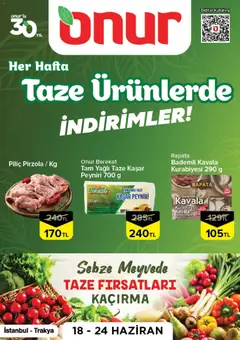 18.06.2026 tarihinden itibaren geçerli olan Onur Market kataloğu önizlemesi