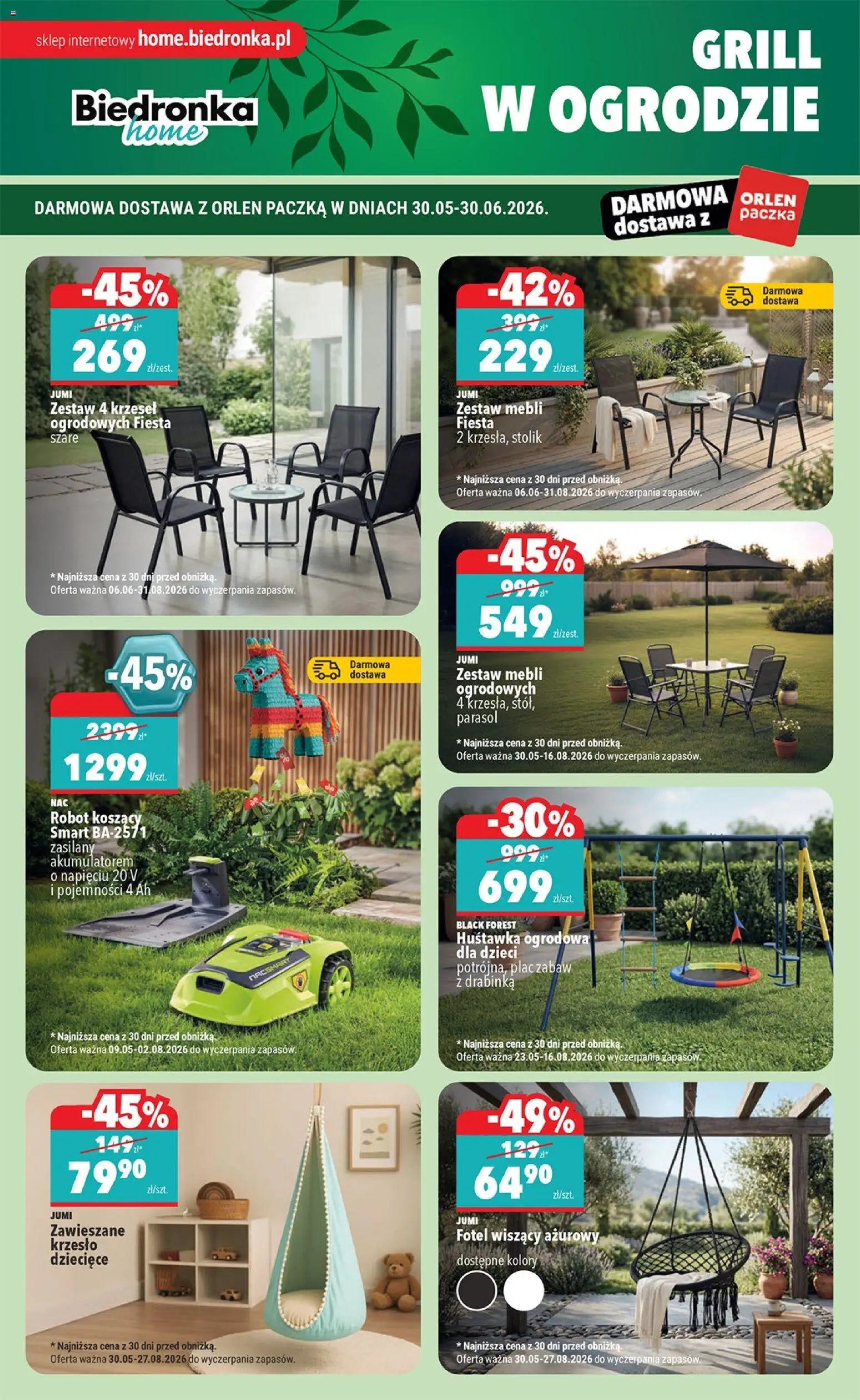 Biedronka gazetka - Hity i inspiracje od 06.06.2026 | Strona: 42 | Produkty: Parasol, Grill, Robot, Fotel