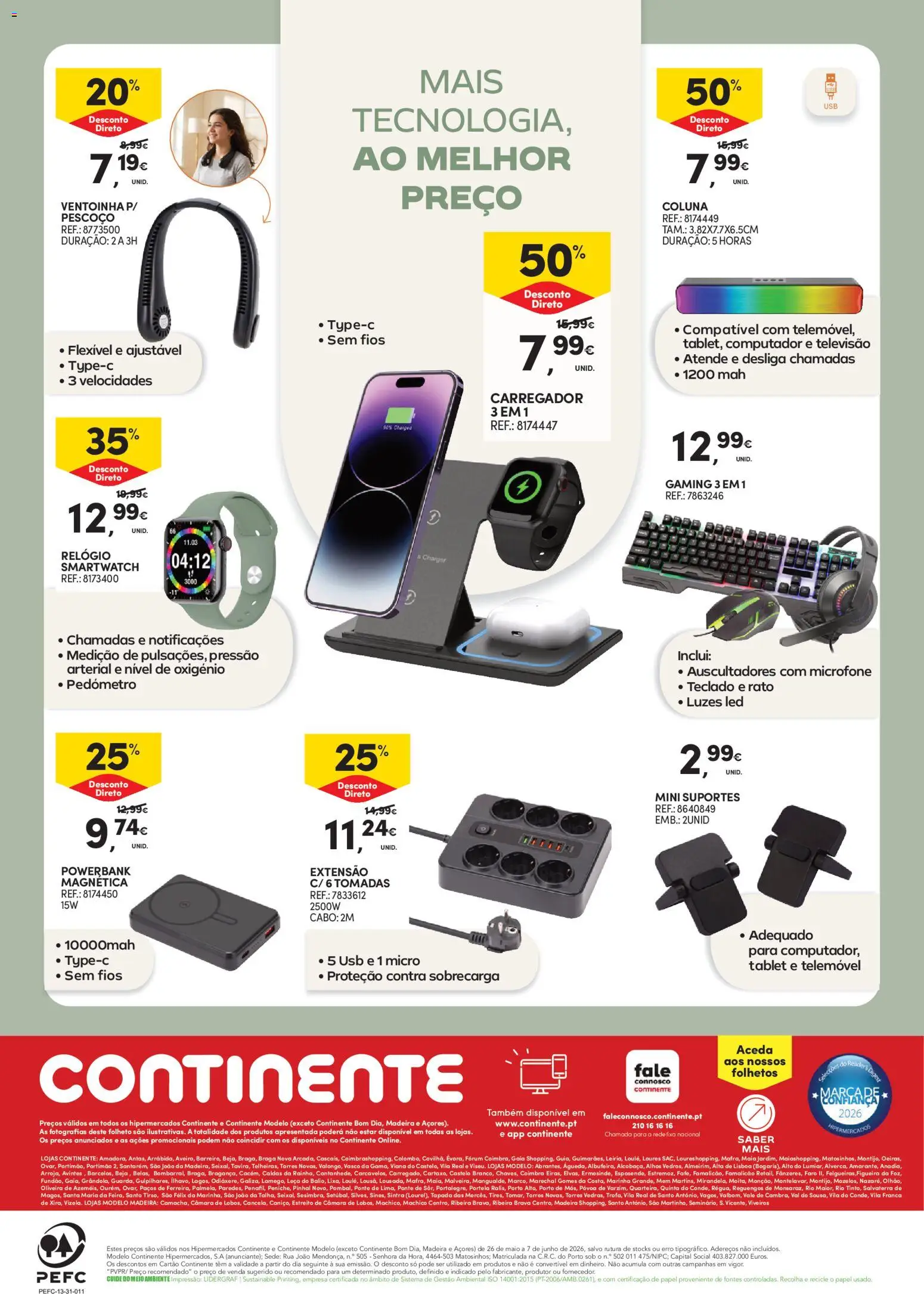 Continente Bazarão: Oportunidades ainda mais incríveis │ válido de 26.05.2026 | Página: 12 | Produtos: Relógio, Smartwatch, Telemóvel, Tablet
