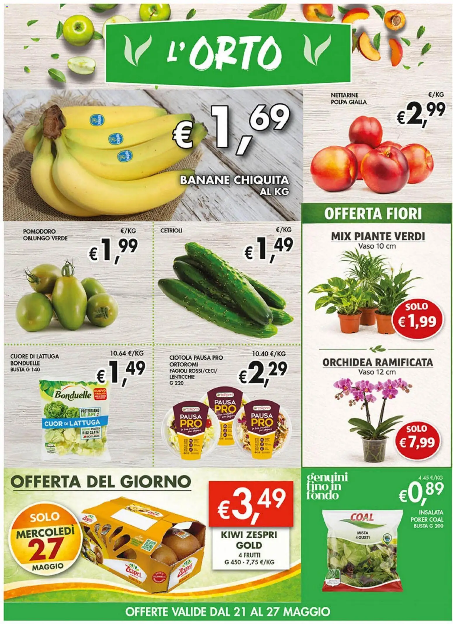 Volantino Coal del 21.05.2026 | Pagina: 4 | Prodotti: Banane, Pomodoro, Orchidea, Lattuga