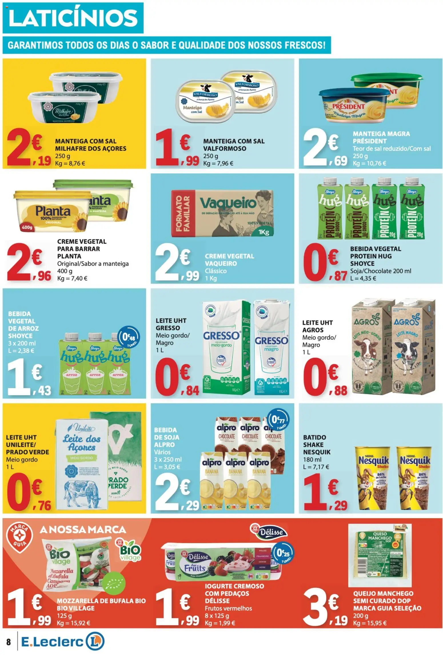 E.Leclerc folheto │ válido de 30.04.2026 | Página: 8 | Produtos: Queijo, Iogurte, Chocolate, Creme