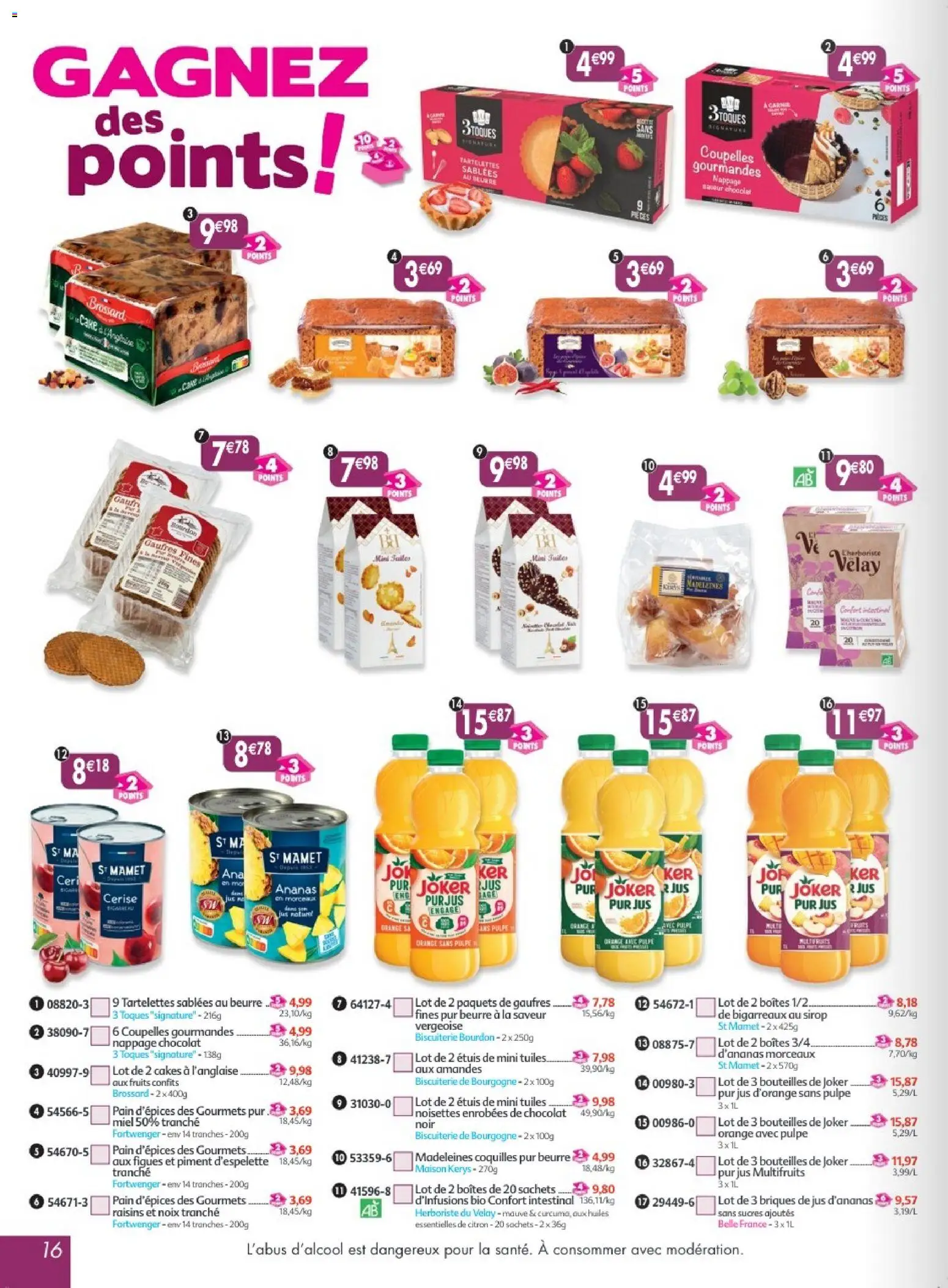 {H1} | Page: 16 | Produits: Miel, Pain, Vergeoise, Noix