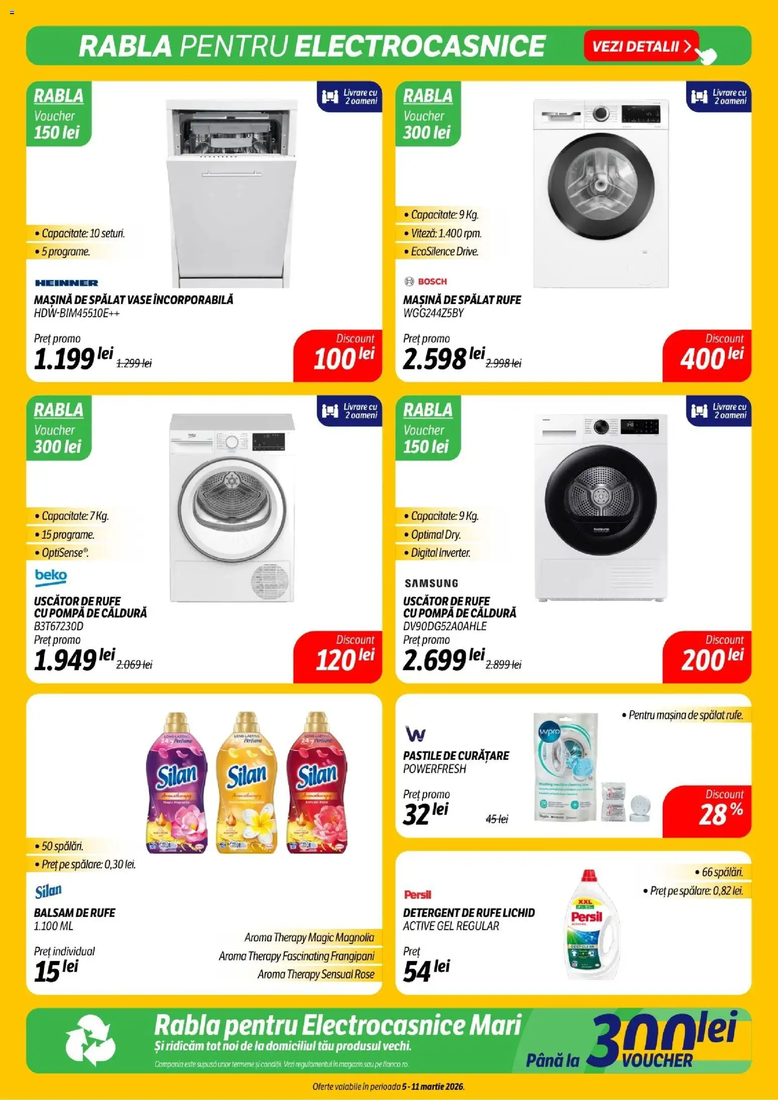 Noul catalog Flanco – valabil de la 05.03.2026 | Pagină: 14 | Produse: Mașină De Spălat, Uscător, Detergent, Balsam de rufe