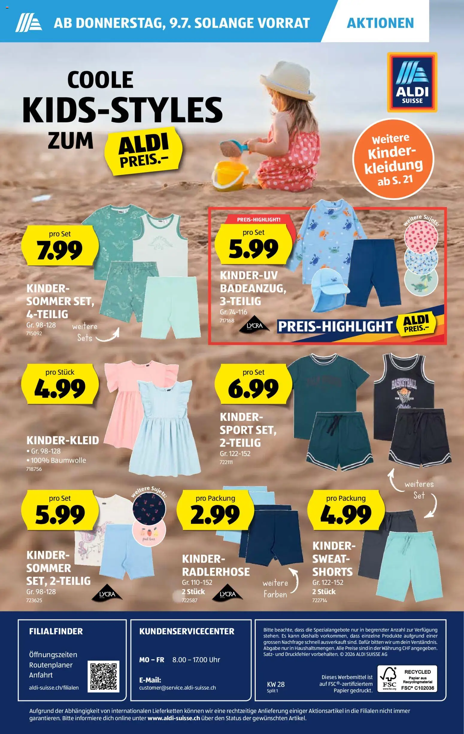 Aldi aktionen – gültig ab 09.07.2026 | Seite: 40 | Produkte: Uhr, Radlerhose