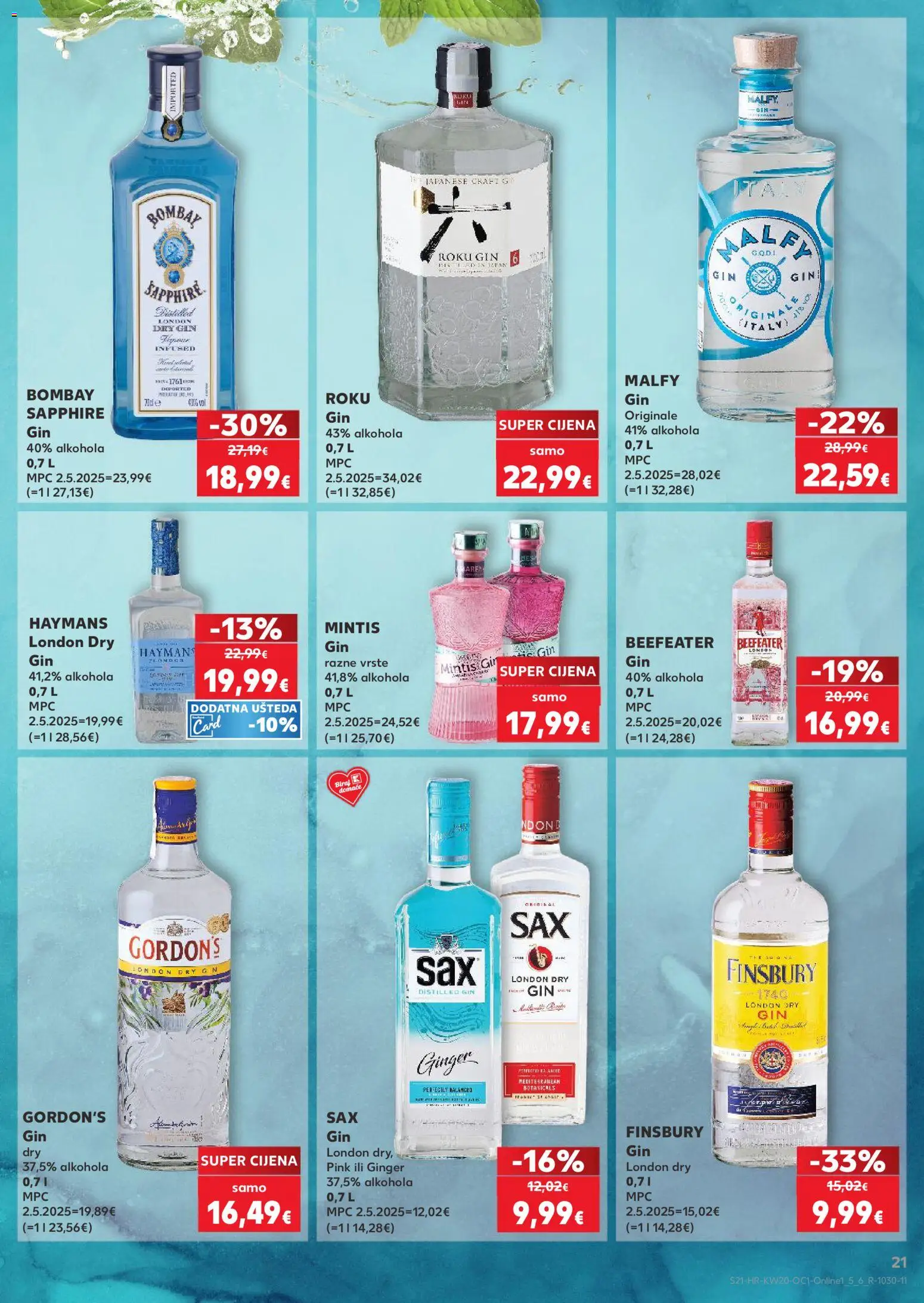 Kaufland HR akciós ujság - amely érvényes a következő dátumtól: 13.05.2026 | Oldal: 21 | Termékek: Gin