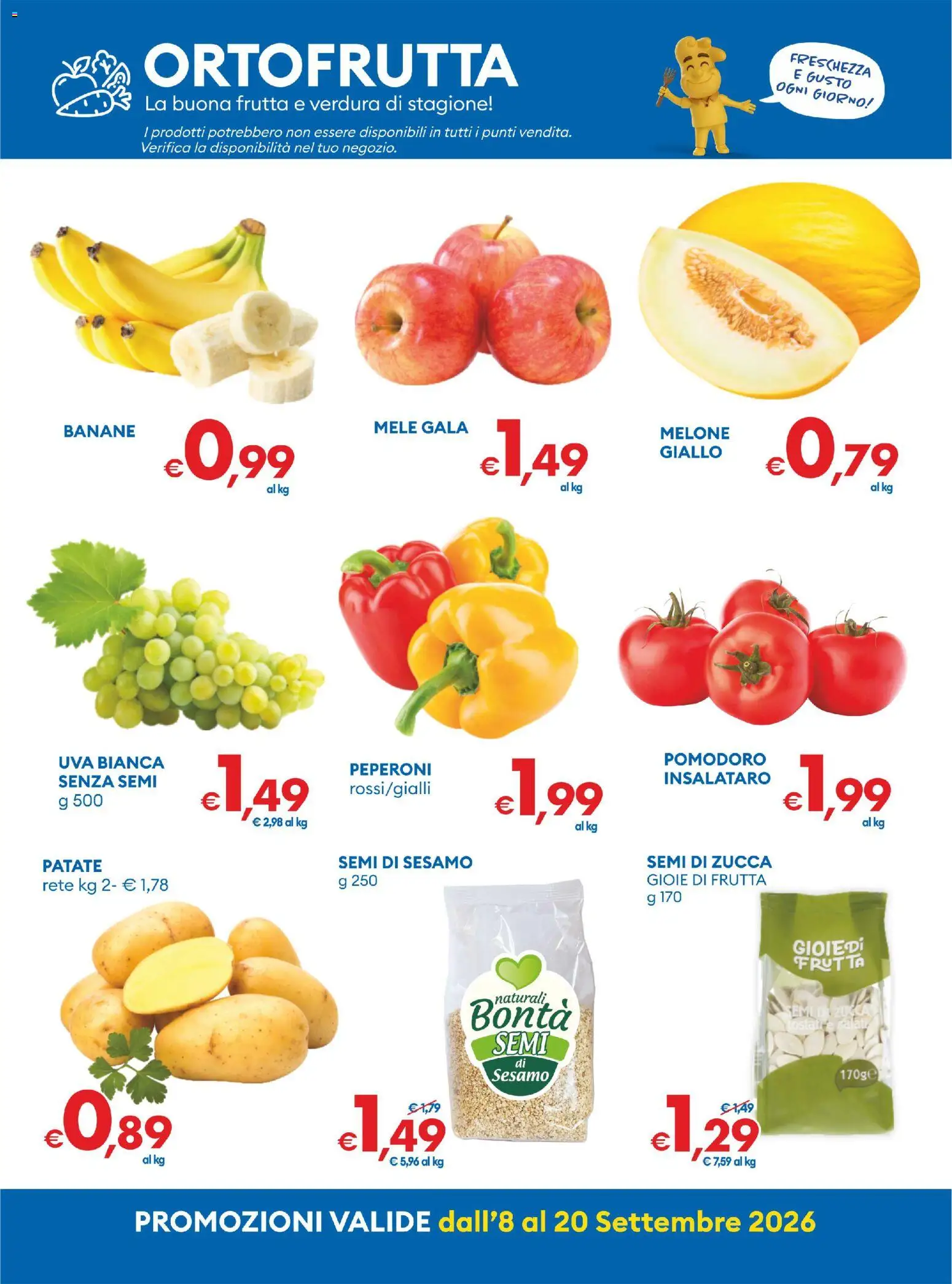 Volantino MD Discount del 08/09/2026 | Pagina: 8 | Prodotti: Banane, Pomodoro, Sesamo, Semi di zucca