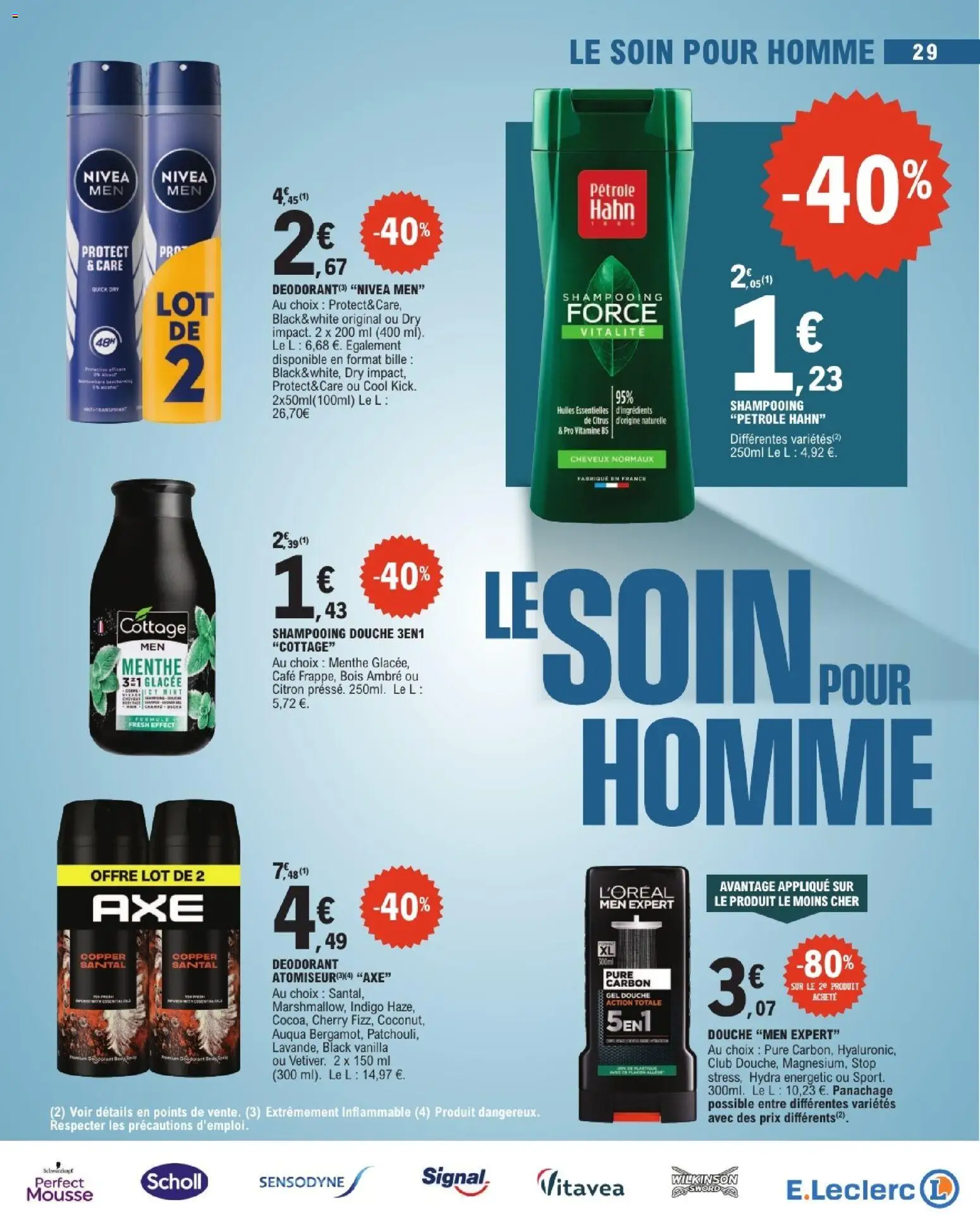 {H1} | Page: 29 | Produits: Citron, Axe, Shampooing, Douche