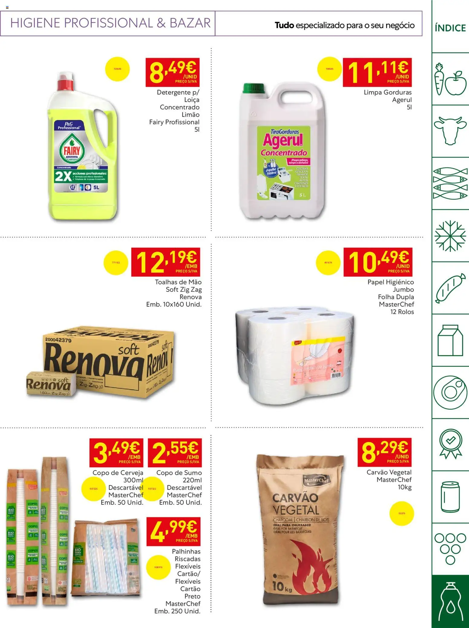 Recheio Horeca │ válido de 19.05.2026 | Página: 37 | Produtos: Copos, Papel higiénico, Carvão vegetal, Sumo