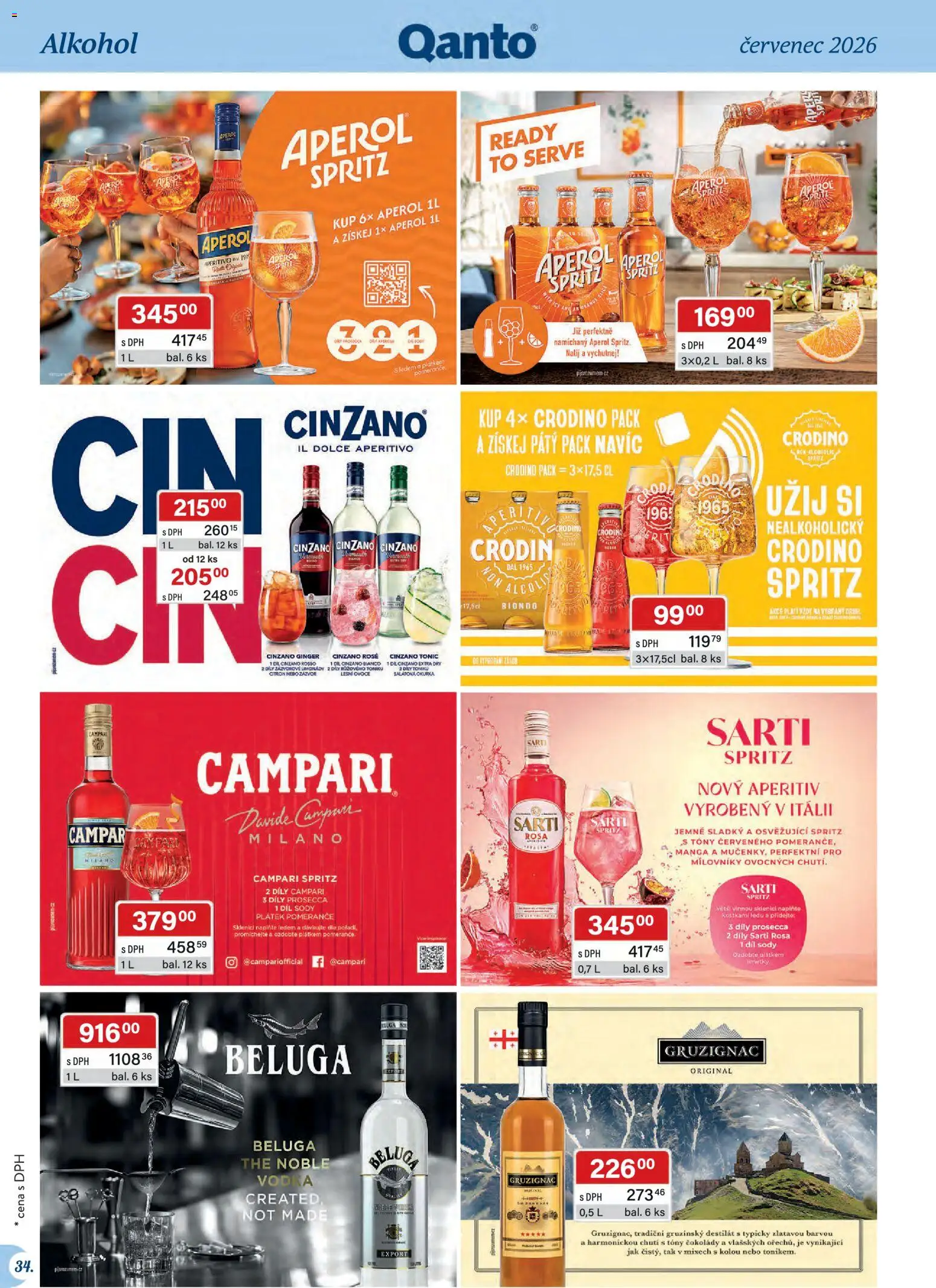 Astur & Qanto leták - Velkoobchod 07/2026 od 01.07.2026 | Strana: 34 | Produkty: Spritz, Salátová okurka, Limetky, Cinzano Bianco