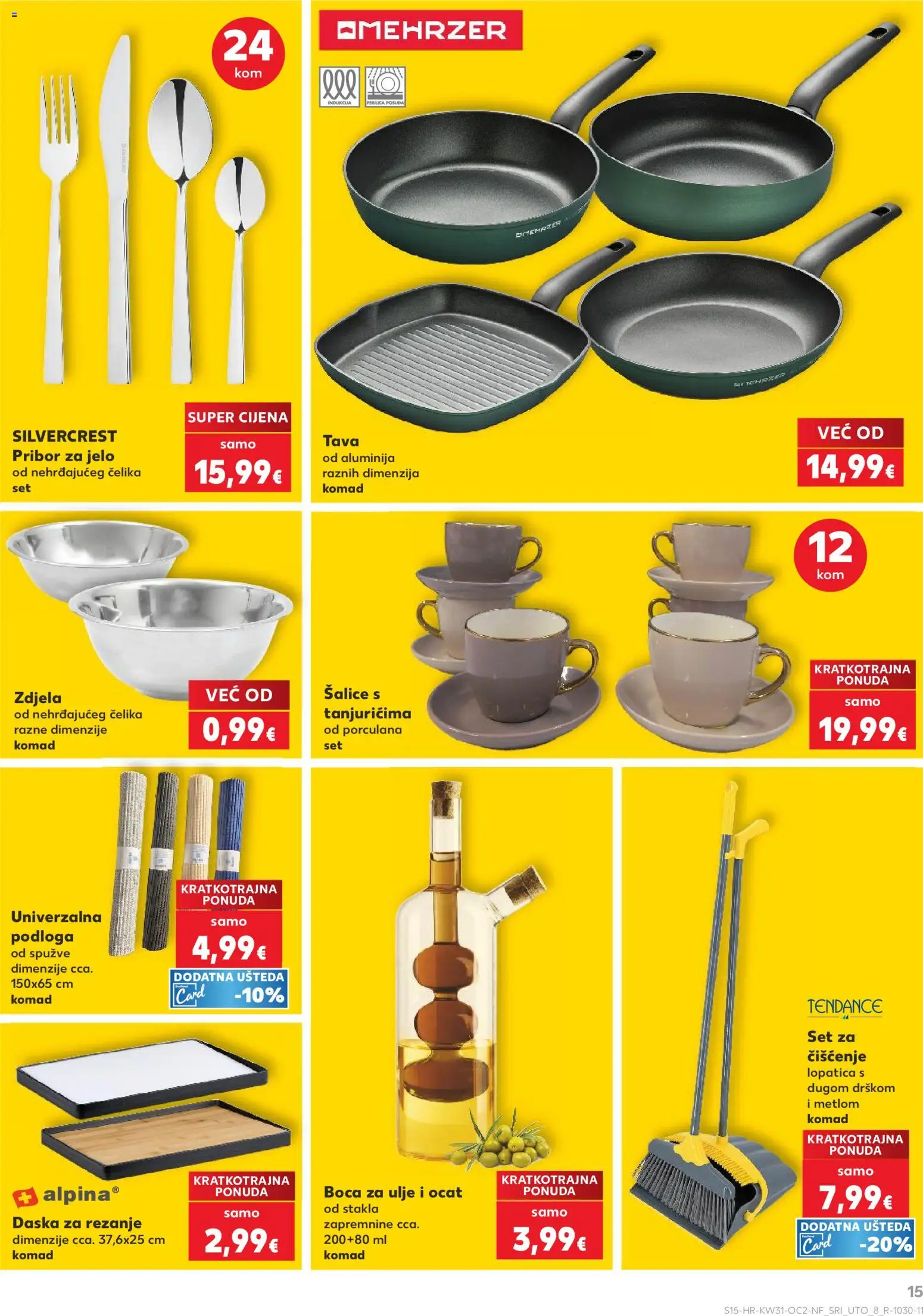 Kaufland katalog | vrijedi od 29.07.2026 | Stranica: 15 | Proizvodi: Ulje, Pan, Zdjela, Daska za rezanje