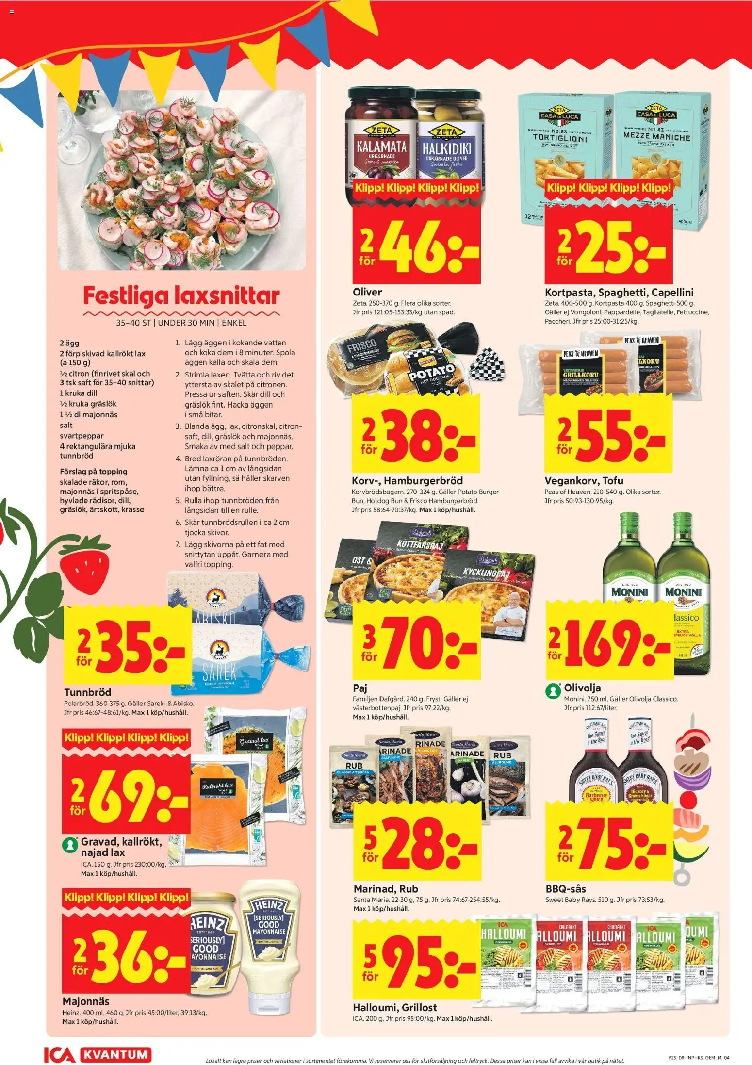 ICA Kvantum reklamblad aktuell från 15.06.2026 | Sida: 4 | Produkter: Tunnbröd, Grillost, Gräslök, Olivolja