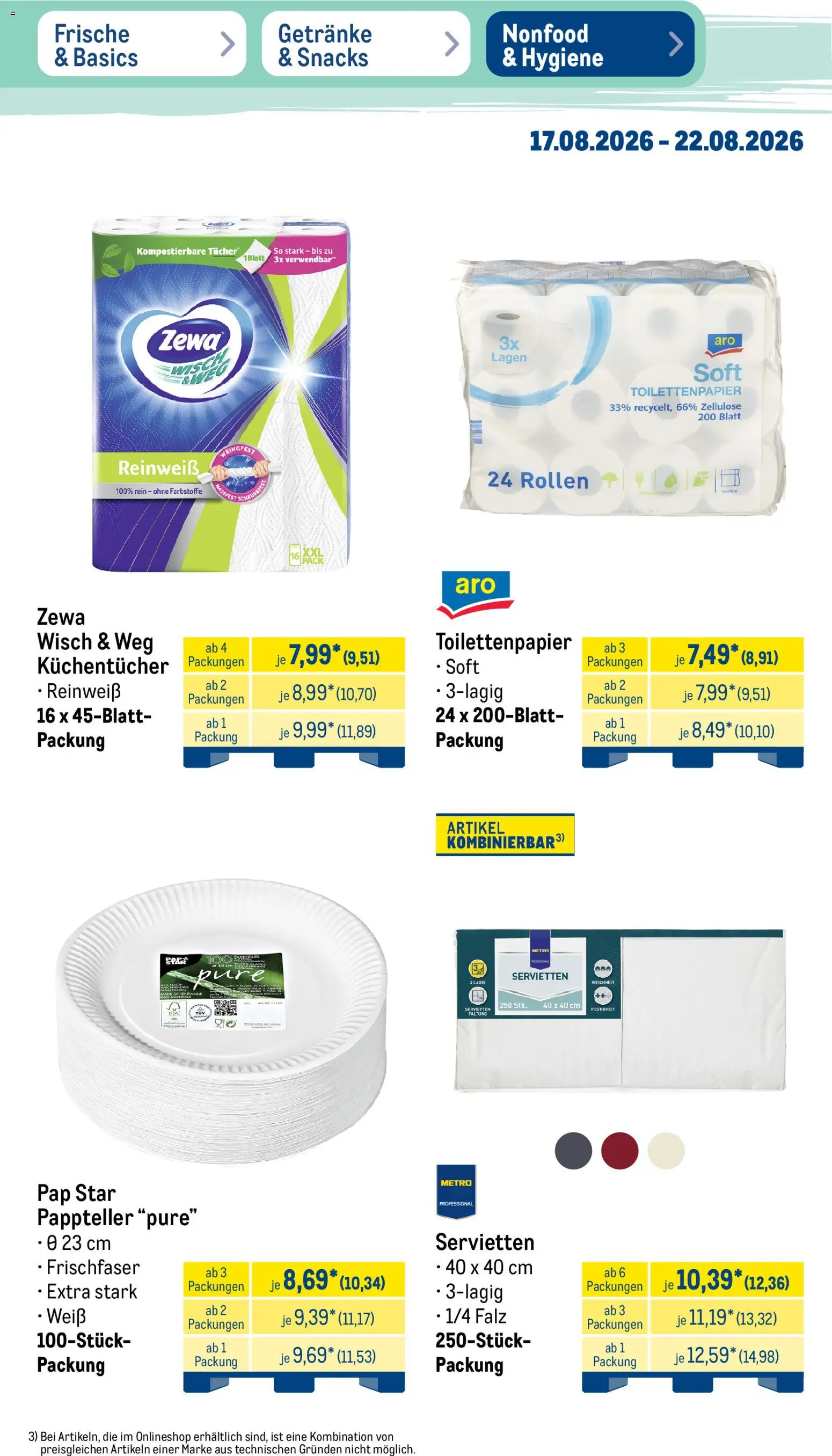 Metro Prospekt – gültig ab 17.08.2026 | Seite: 52 | Produkte: Zewa, Toilettenpapier