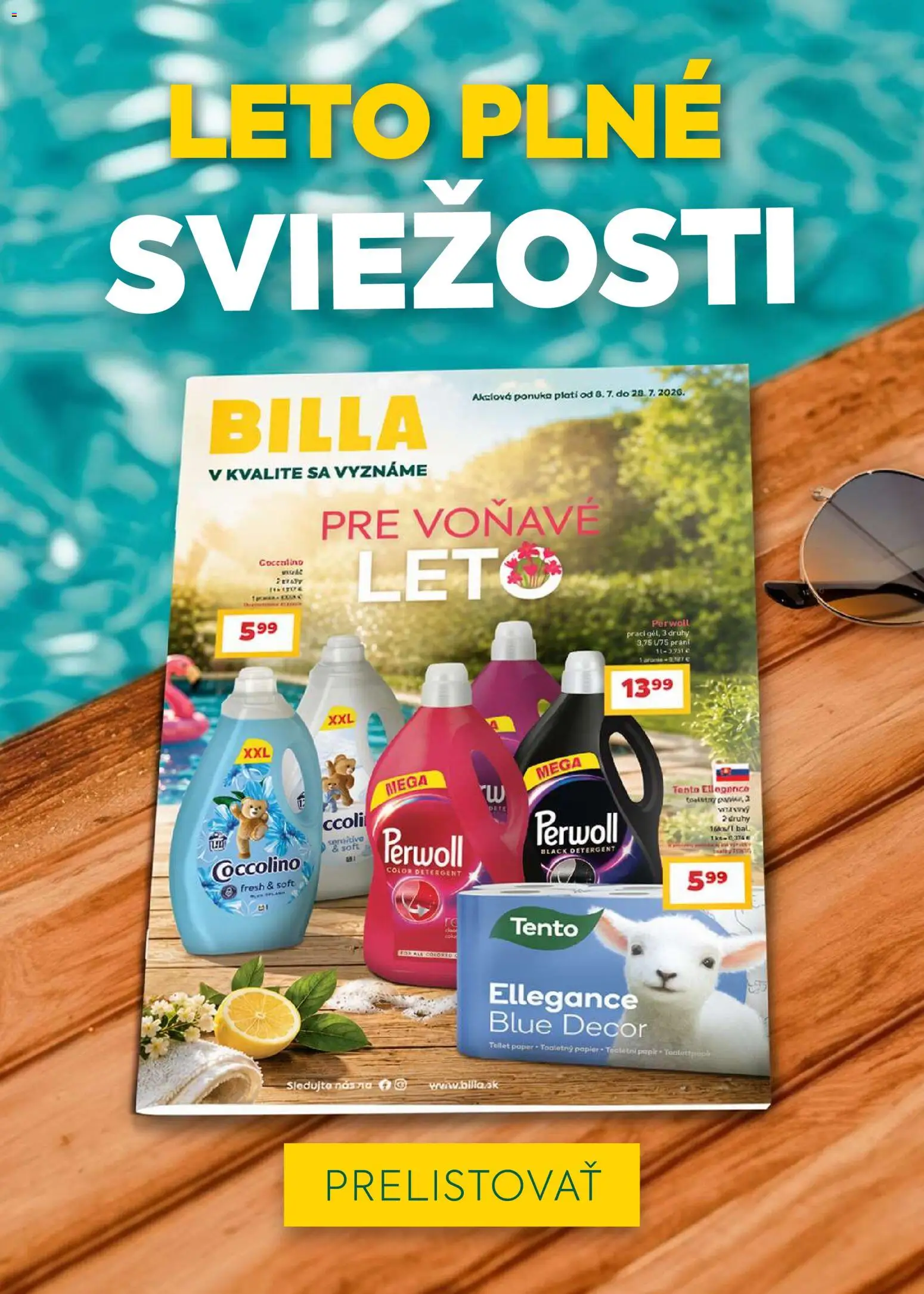 Nové Billa akcie – leták je platný od 15.07.2026 | Strana: 28 | Produkty: Perwoll, Toaletný papier, Coccolino