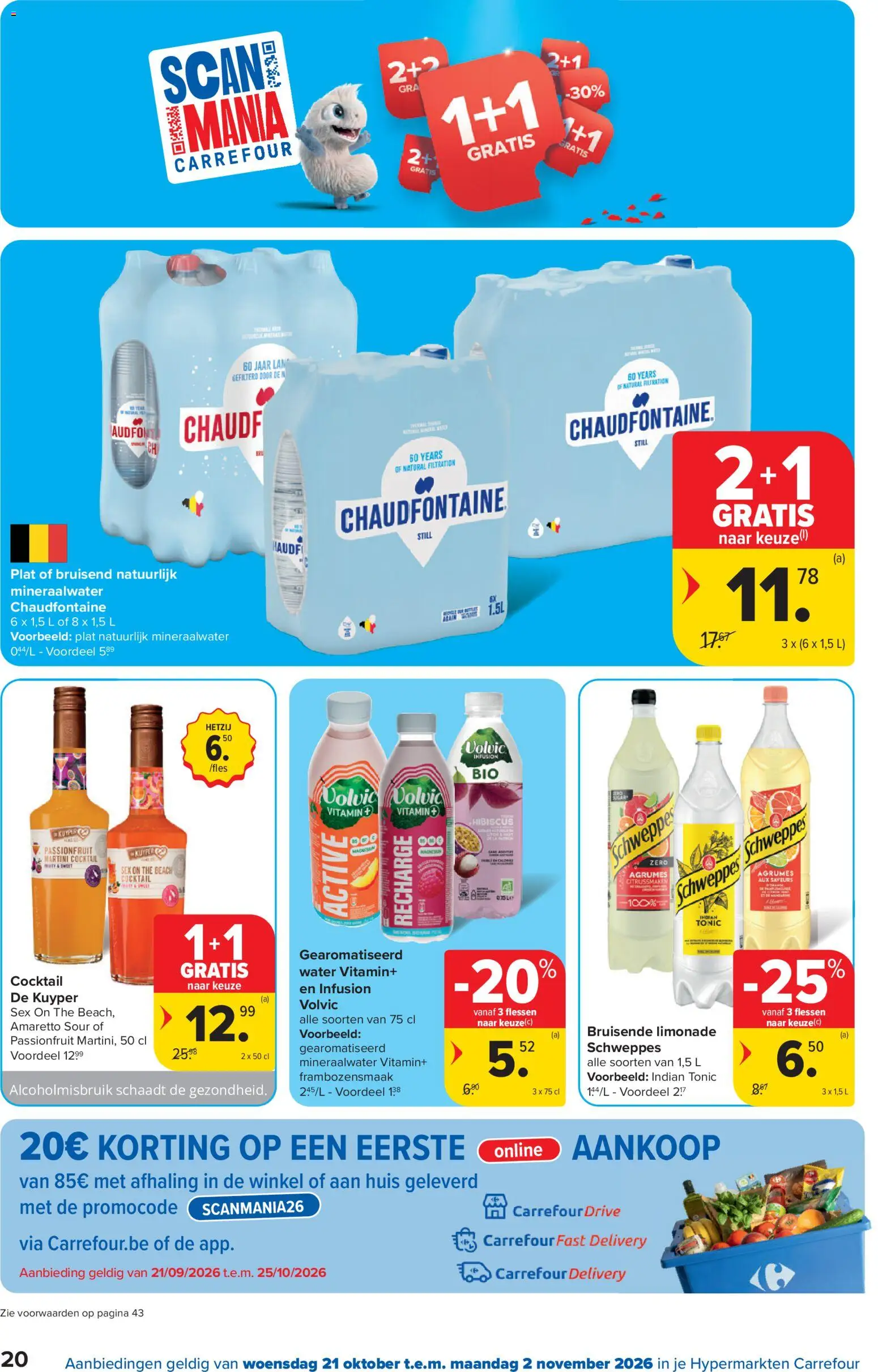 {H1} | Pagina: 20 | Producten: Amaretto, Water, Mineraalwater, Martini