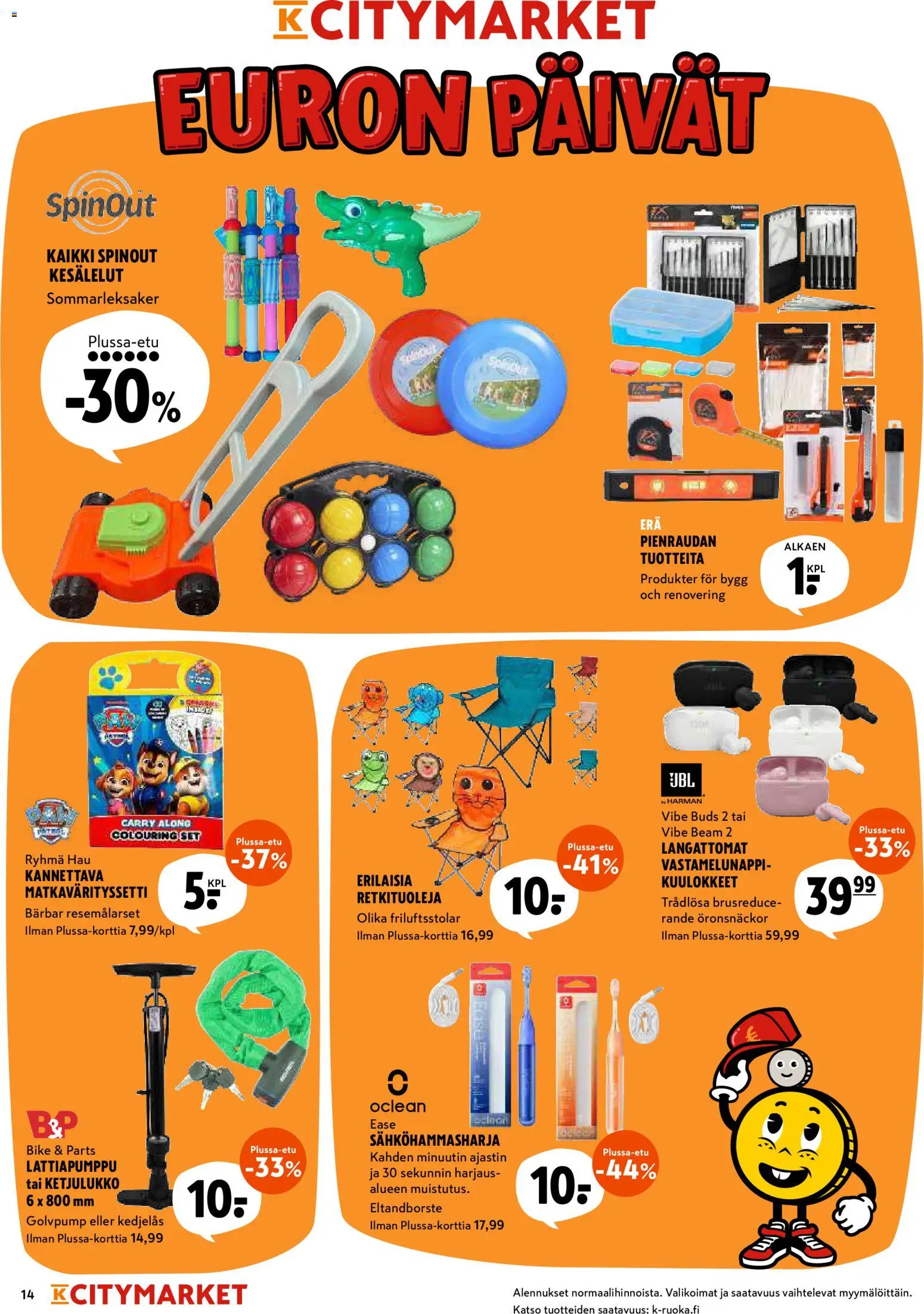 K-Citymarket tarjoukset – voimassa 08.06.2026 alkaen | Sivu: 14 | Tuotteet: Sähköhammasharja, Kuulokkeet