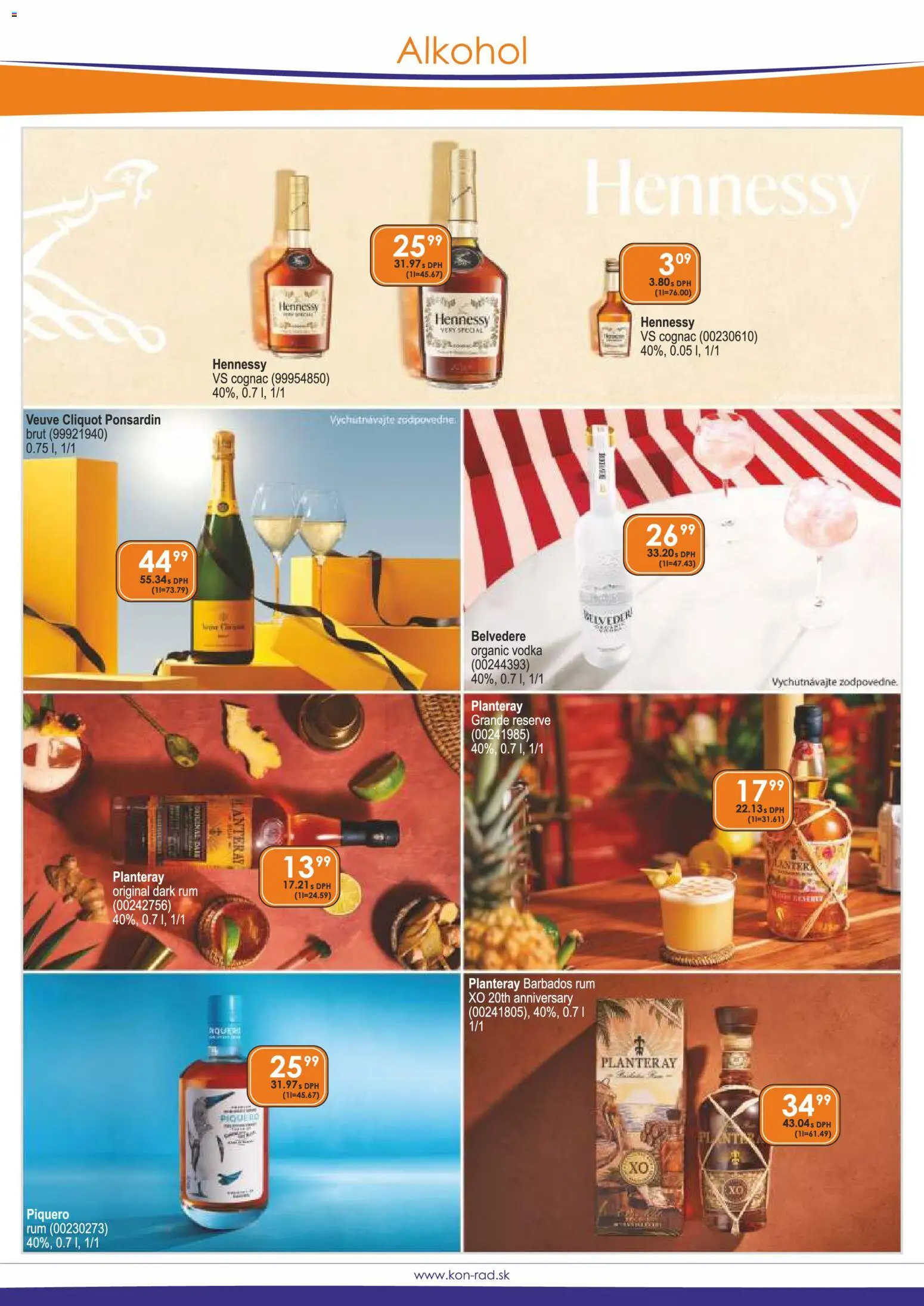 Nové KON - RAD akcie – leták je platný od 01.09.2026 | Strana: 8 | Produkty: Vodka, Alkohol, Rum, Hennessy