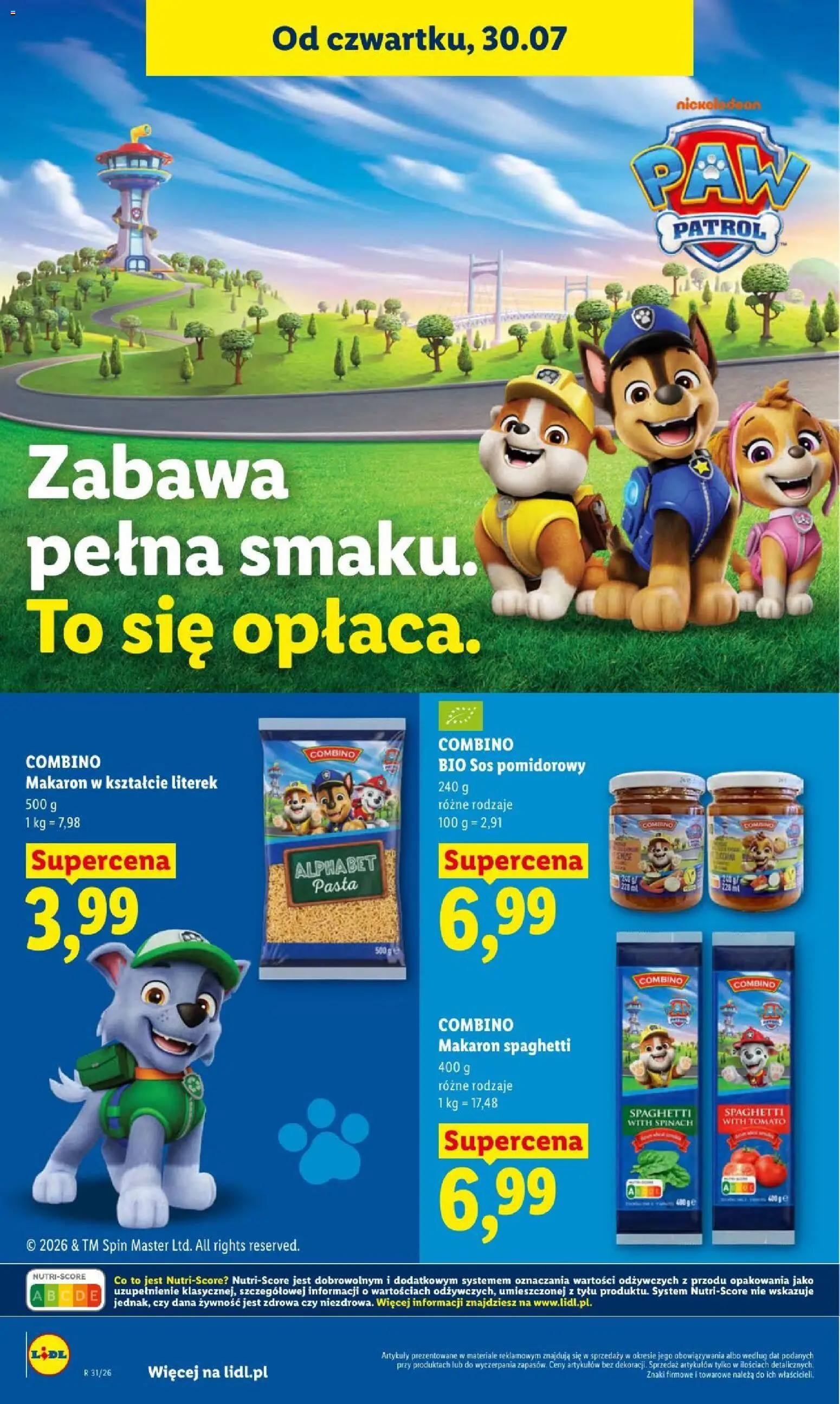 Lidl gazetka od 30.07.2026 | Strona: 54 | Produkty: Makaron spaghetti, Makaron, Sos