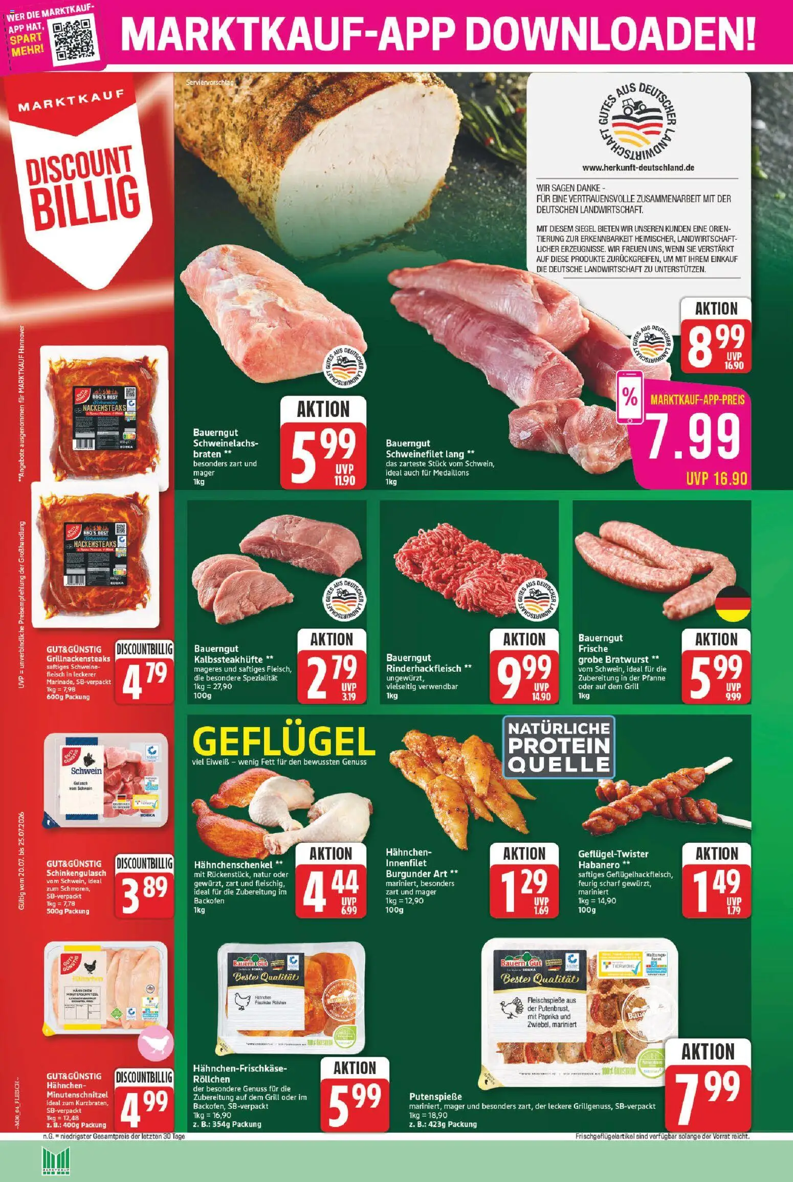 Marktkauf Prospekt – gültig ab 20.07.2026 | Seite: 4 | Produkte: Nackensteaks, Grill, Paprika, Gulasch