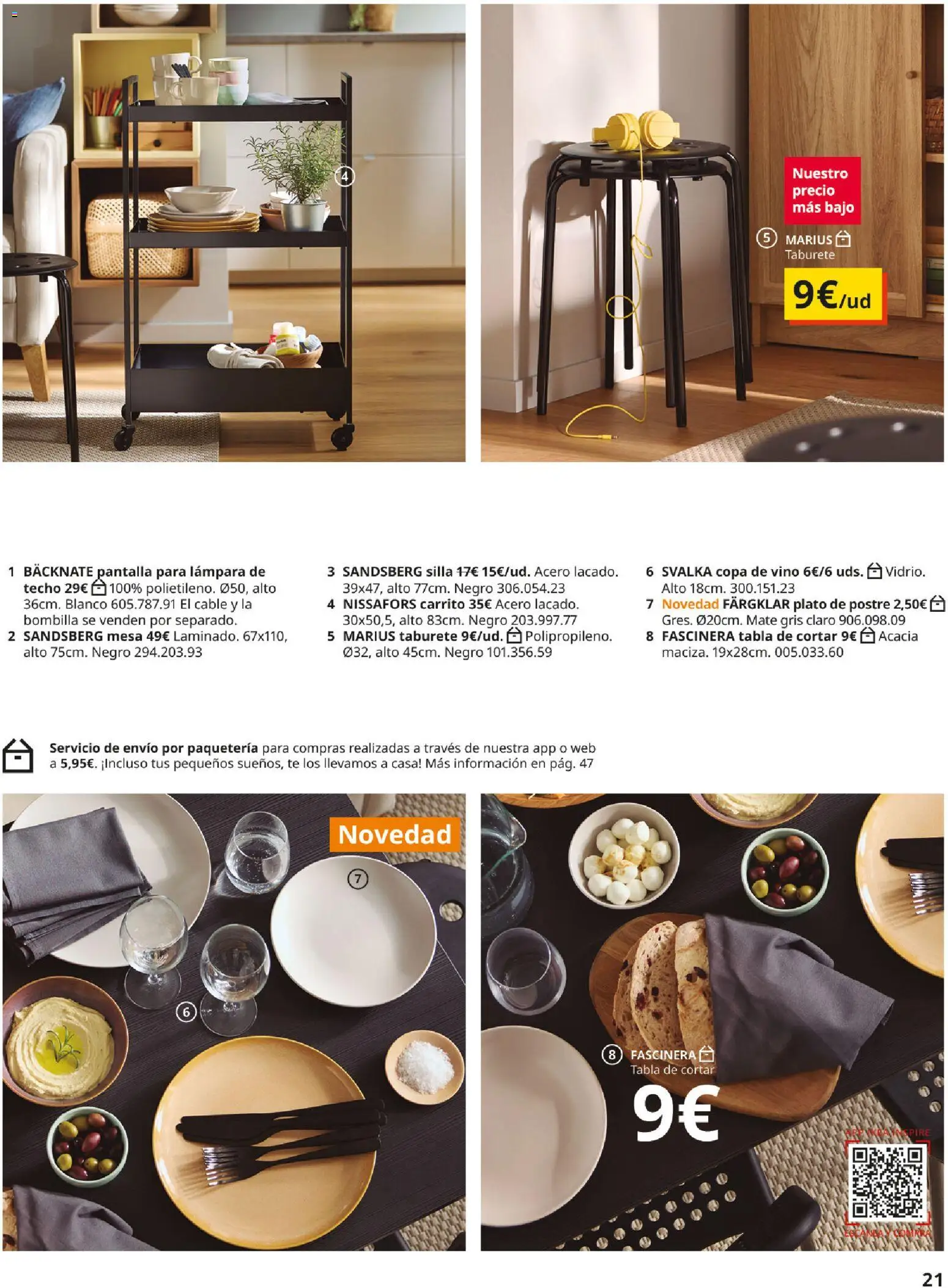 IKEA - Precios bajos │ válido desde el 01/09/2026 | Página: 21 | Productos: Taburete, Té, Bombilla, Silla