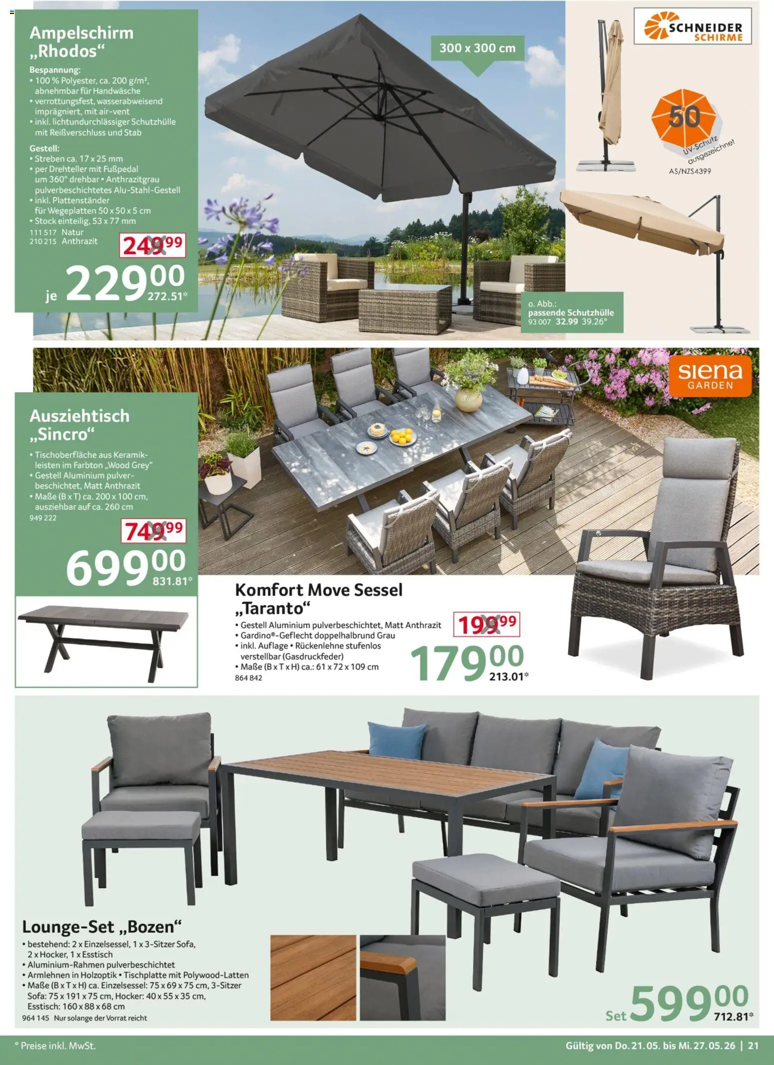 Selgros Non Food – gültig ab 21.05.2026 | Seite: 21 | Produkte: Hocker, Esstisch, Sofa, Sessel