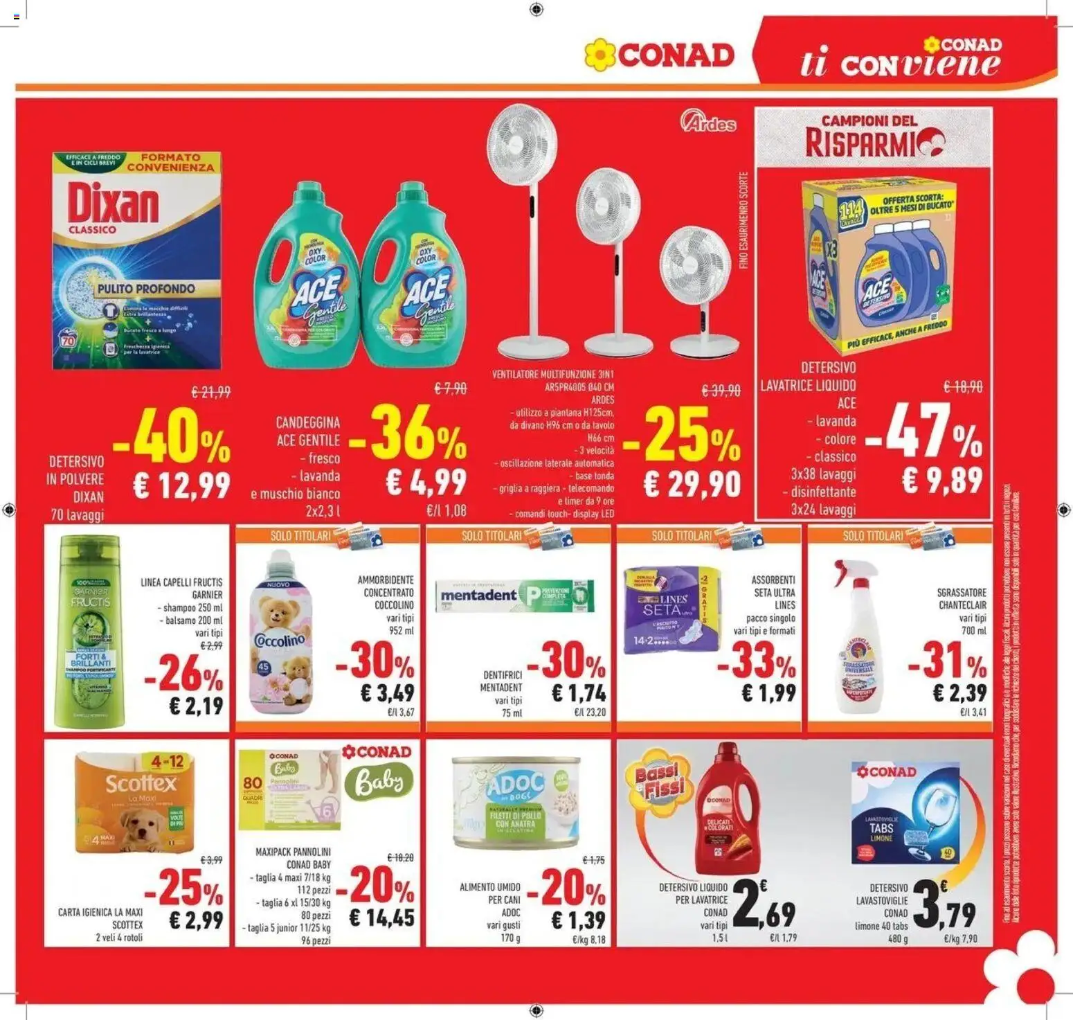 Volantino Conad del 30/06/2026 | Pagina: 25 | Prodotti: Ventilatore, Lavatrice, Lavastoviglie, Lavanda