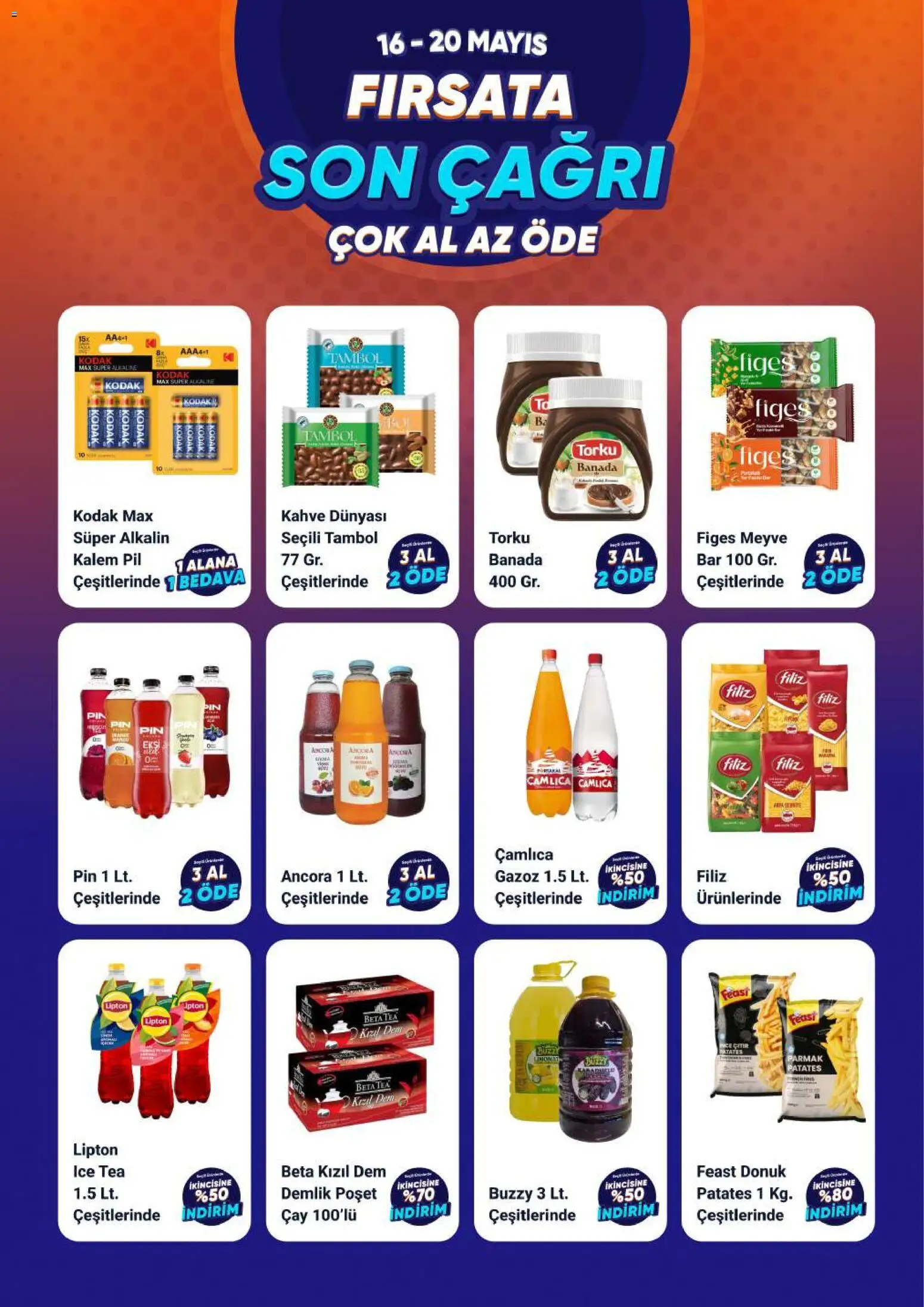 Çağrı Market - Fırsatlara Son Çağrı - 16.05.2026 tarihinden itibaren geçerlidir | Sayfa: 3 | Ürünler: Pil, Meyve, Demlik, Ice tea