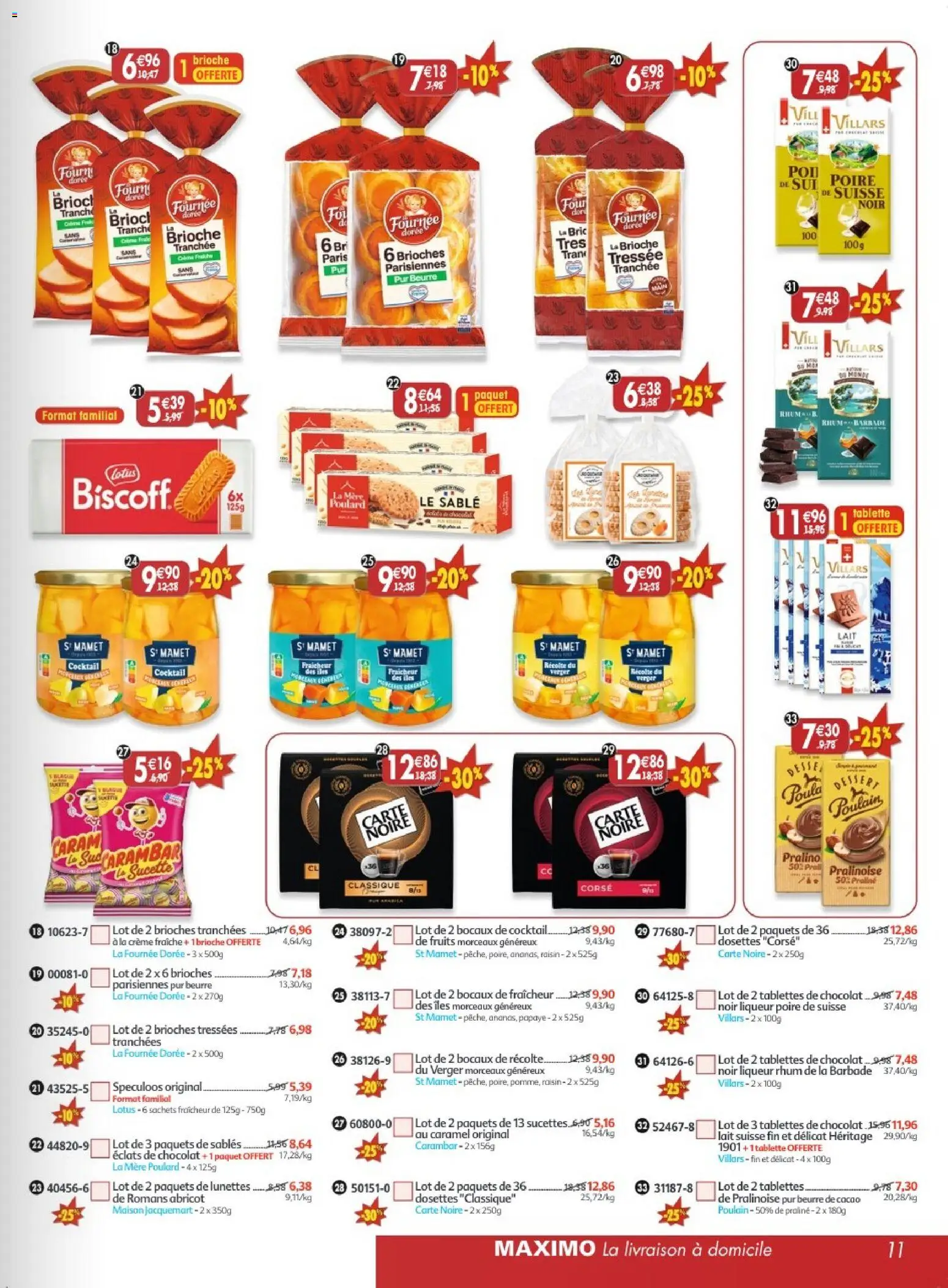 {H1} | Page: 11 | Produits: Liqueur, Carambar, Tablettes de chocolat, Beurre de cacao