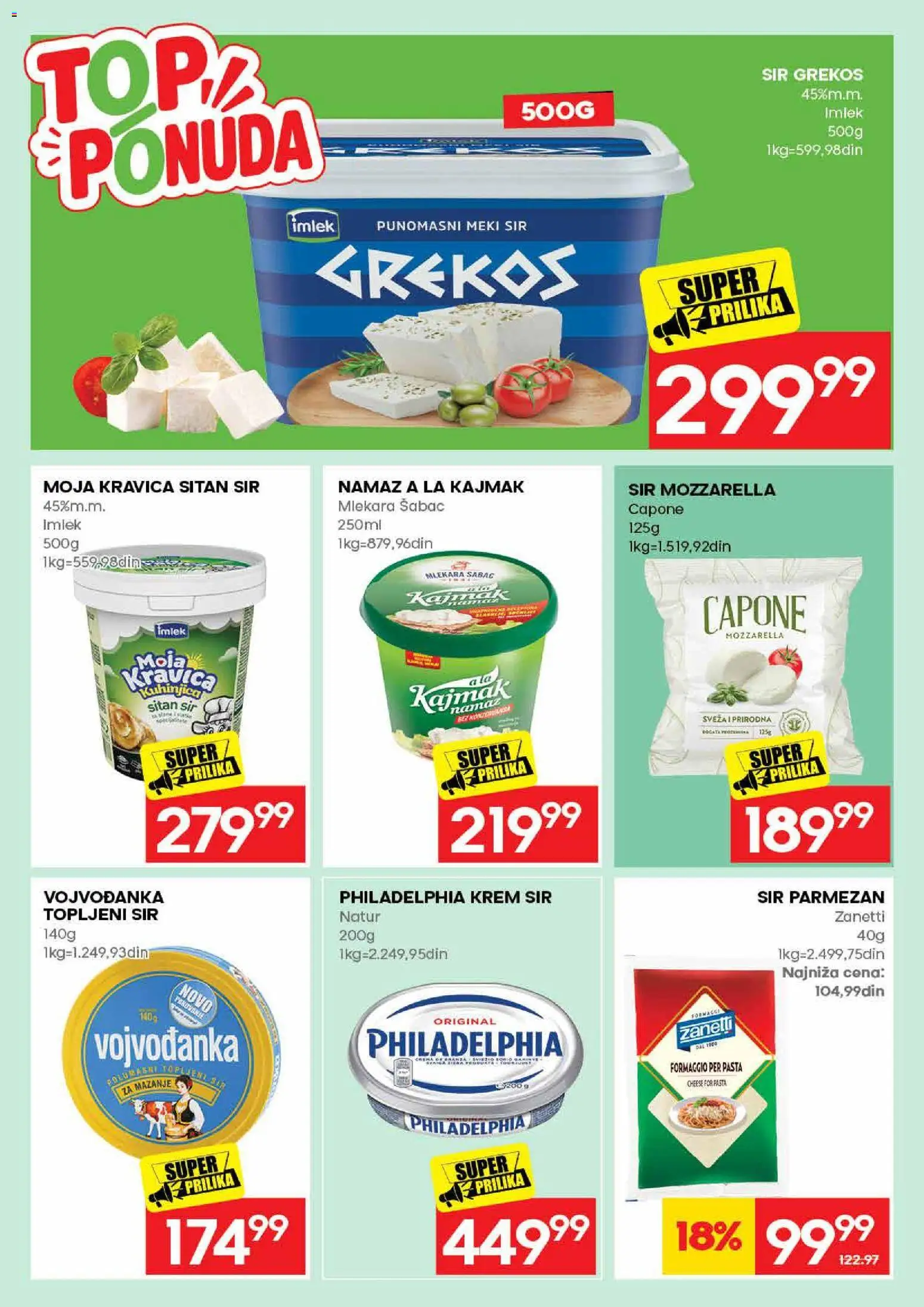 Roda katalog - važi od 06.08.2026 | Strana: 15 | Proizvode: Sitan sir, Mozzarella, Parmezan, Kajmak