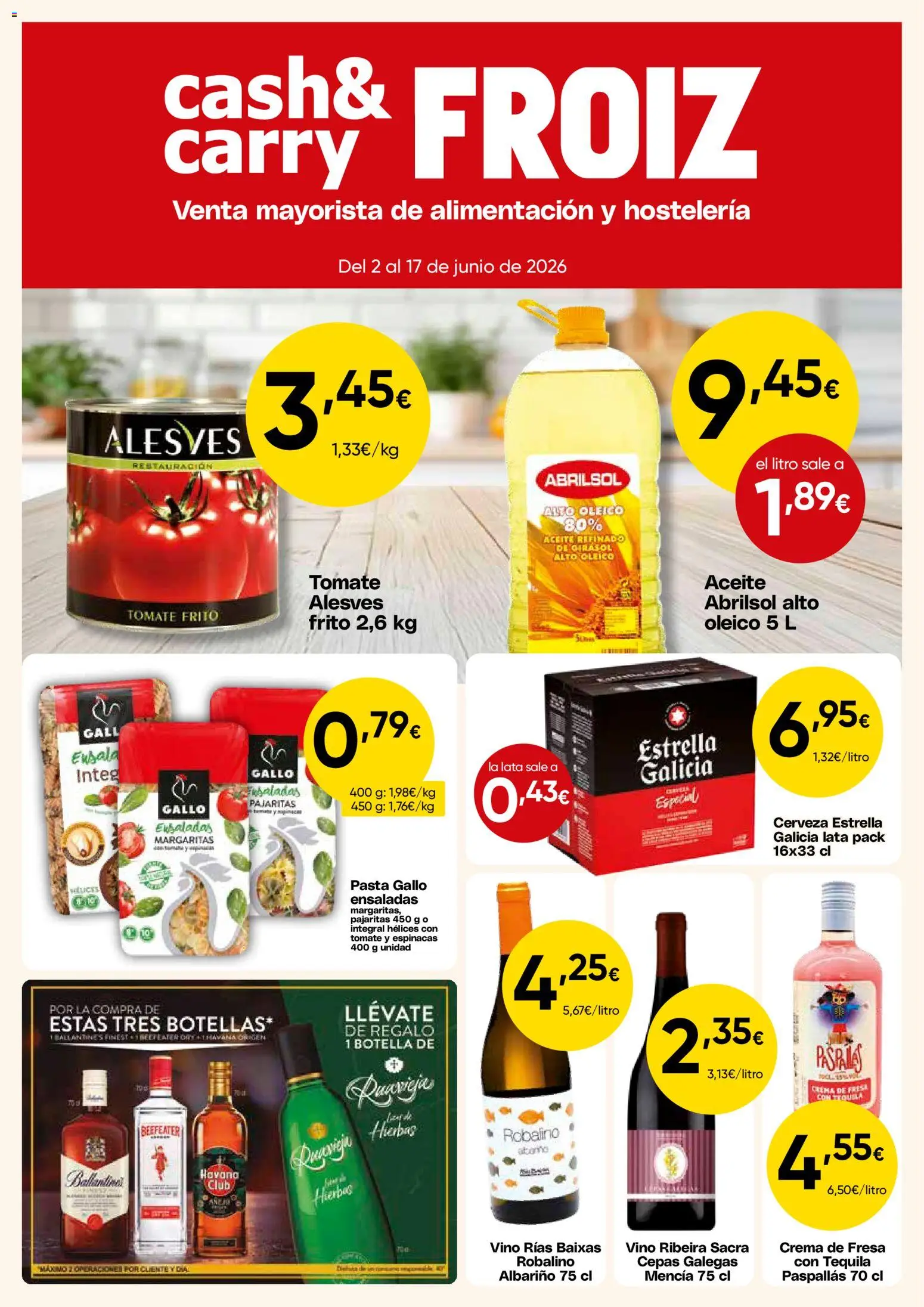 Froiz - Folleto Cash │ válido desde el 03.06.2026 | Página: 1 | Productos: Aceite, Vino, Pasta, Crema