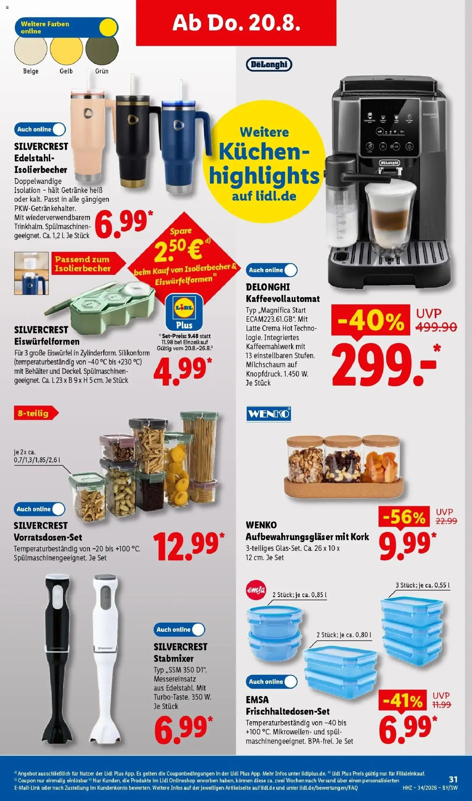 Lidl Prospekt Mühlacker (ab 17.08.2026) zum Blättern » Angebote | Seite: 51 | Produkte: Kaffeevollautomat, Kuchen, Stabmixer