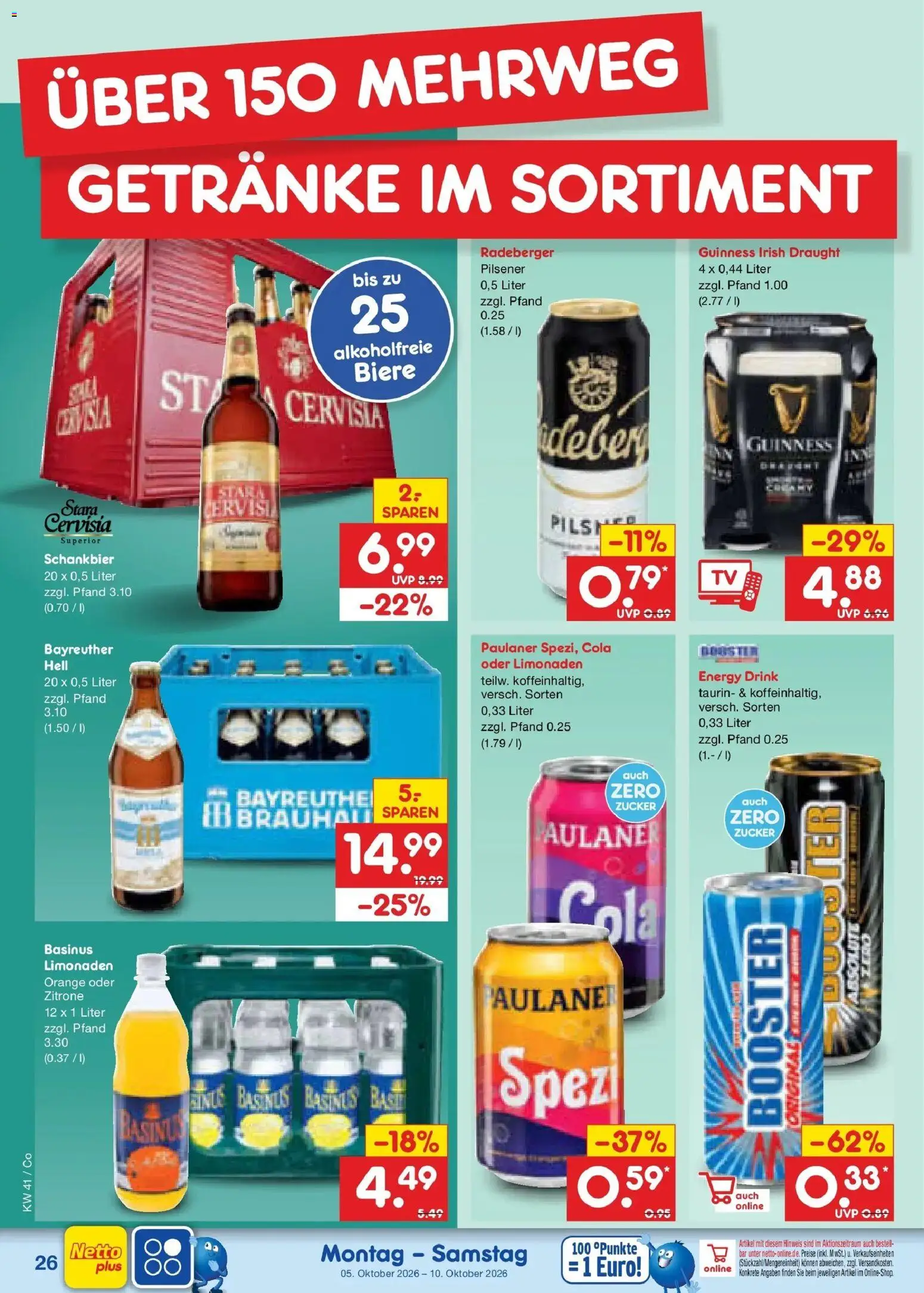 Netto Marken-Discount Prospekt Leipzig – gültig ab 05.10.2026 | Seite: 30 | Produkte: Cola, Zucker, Zitrone, Paulaner
