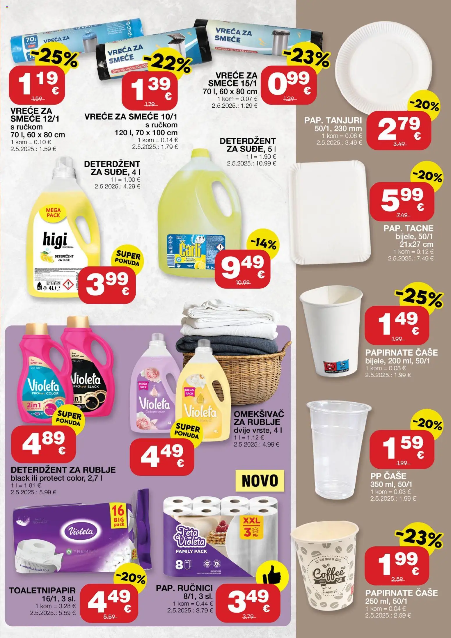Stanić Diskont katalog | vrijedi od 25.06.2026 | Stranica: 9 | Proizvodi: Omekšivač, Deterdžent, Vreće za smeće, Tanjuri