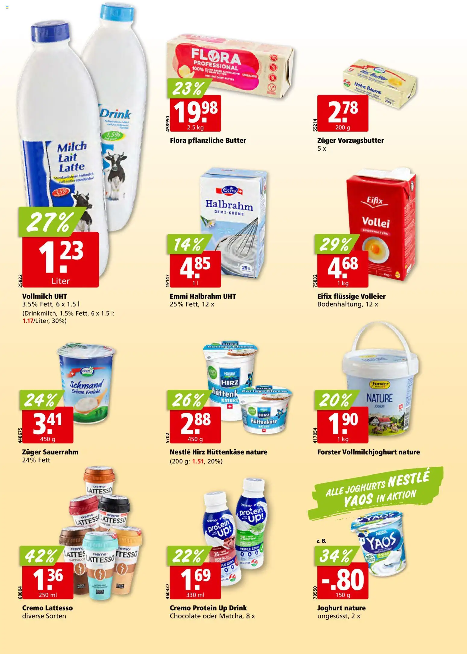Aligro aktionen Schlieren, Gossau SG, Frauenfeld, Rapperswil-Jona, Sargans, Bern – gültig ab 24.08.2026 | Seite: 14 | Produkte: Milch, Sauerrahm, Hüttenkäse, Creme