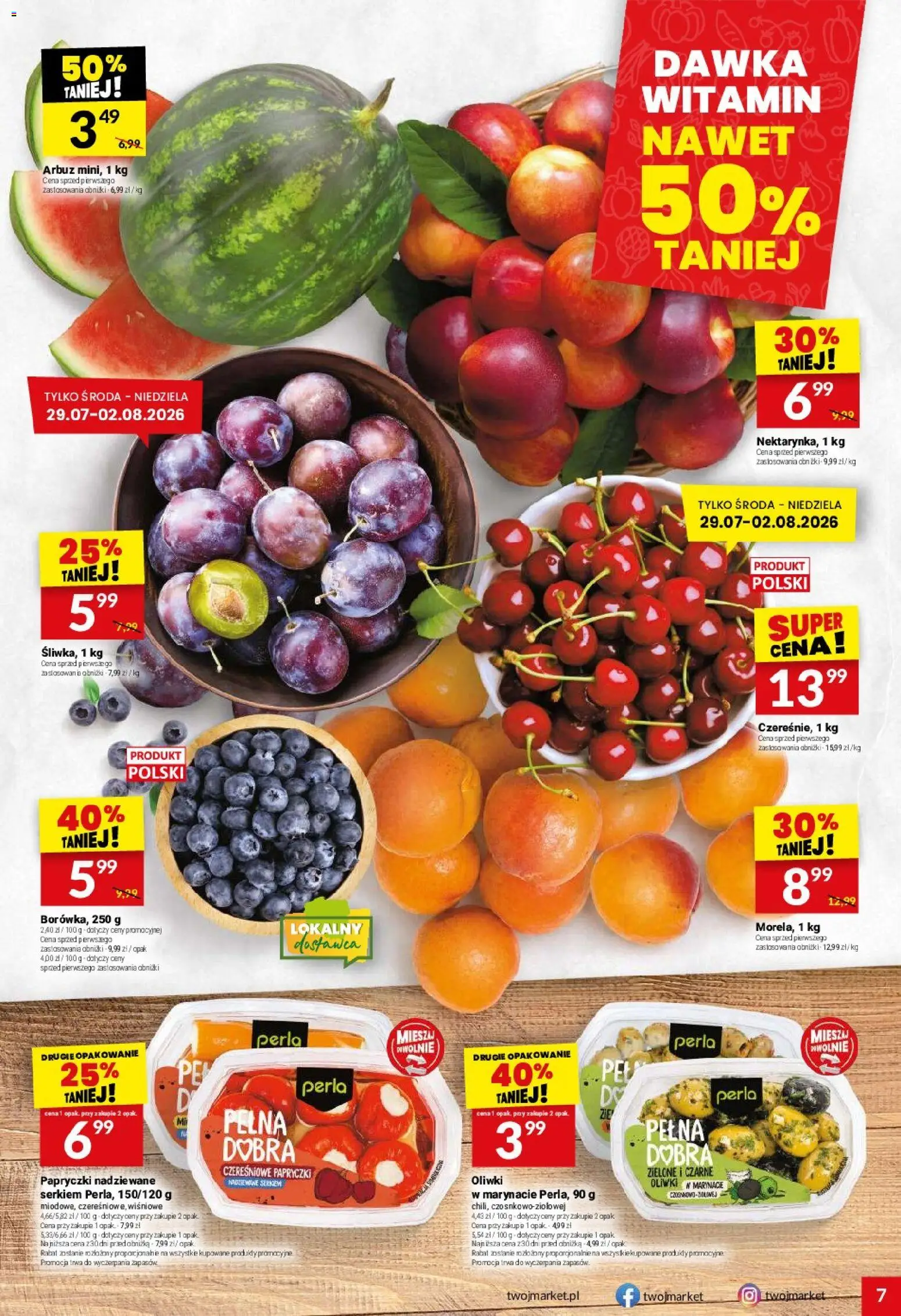 Twój Market gazetka od 29.07.2026 | Strona: 7 | Produkty: Arbuz, Oliwki zielone