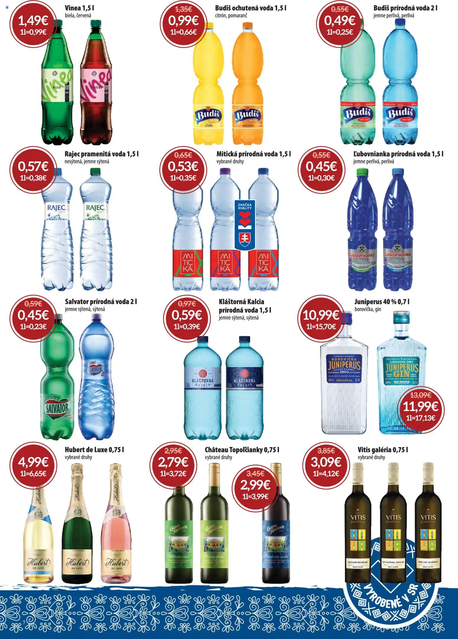 Nové Nitrazdroj akcie – leták je platný od 07.05.2026 | Strana: 7 | Produkty: Rajec, Gin, Mitická, Vinea