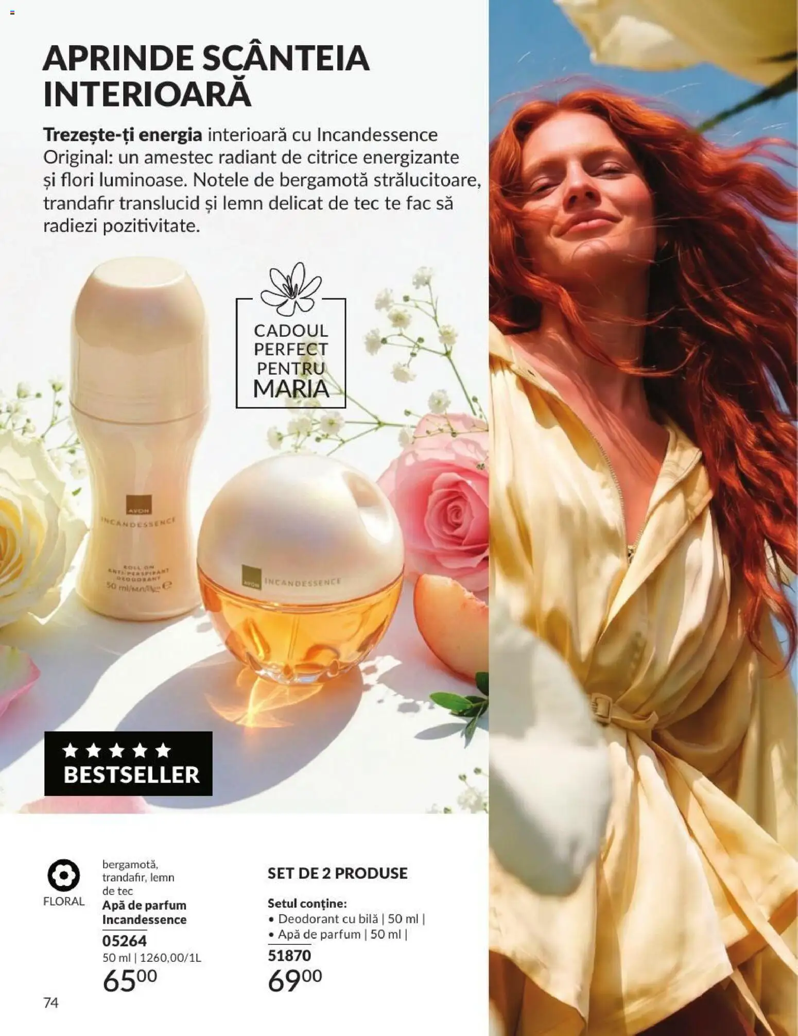 Noul catalog Avon – valabil de la 01.08.2026 | Pagină: 74 | Produse: Apă de parfum, Trandafir, Parfum, Deodorant
