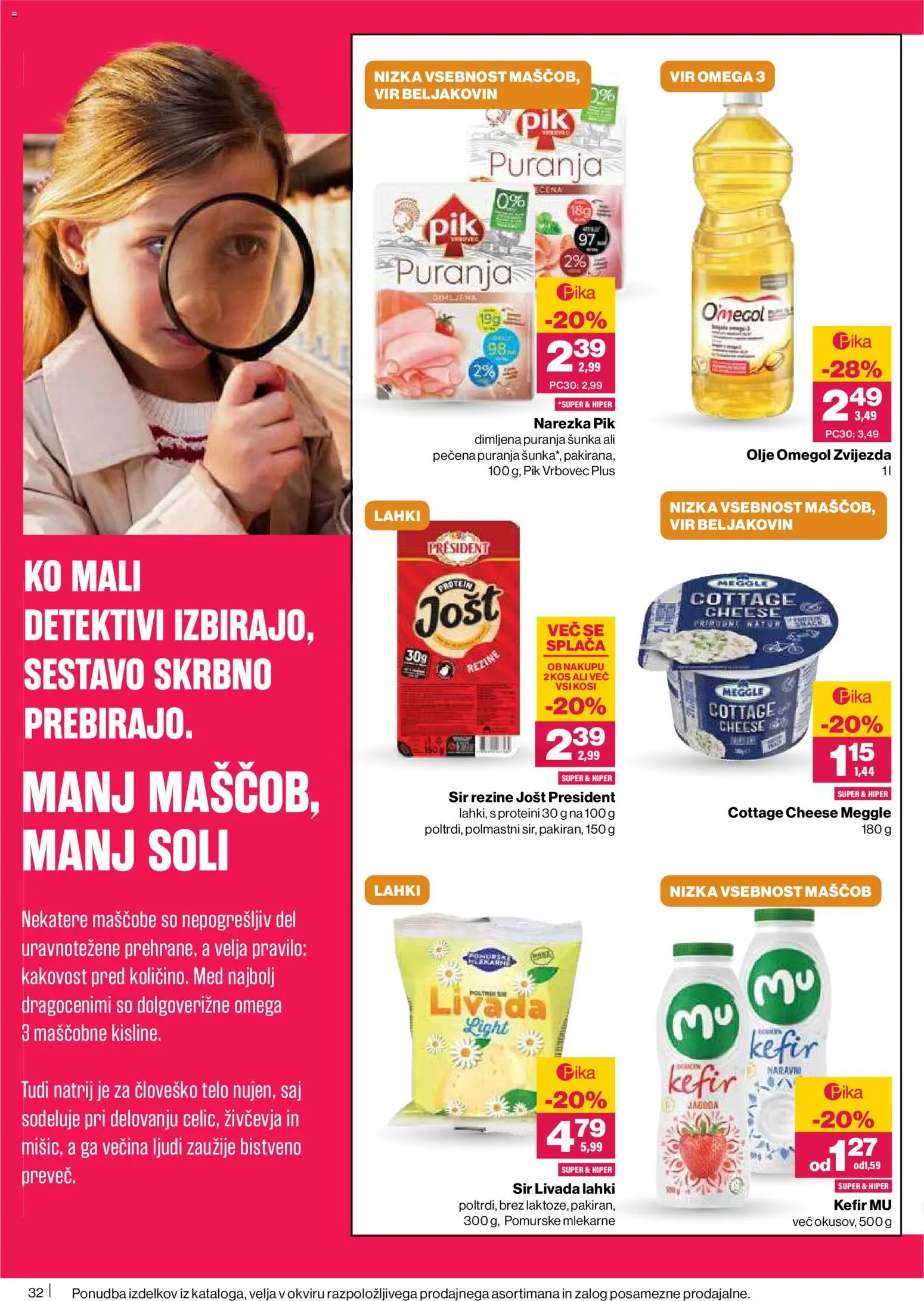 Novi Mercator katalog ponudbe – veljaven od 28.05.2026 | Stran: 32 | Izdelki: Kefir, Sir, Olje, Sunka