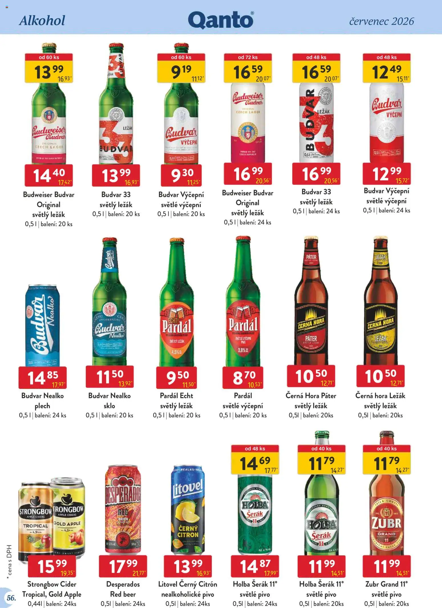 Astur & Qanto leták - Velkoobchod 07/2026 od 01.07.2026 | Strana: 56 | Produkty: Zubr, Desperados, Apple, Citron