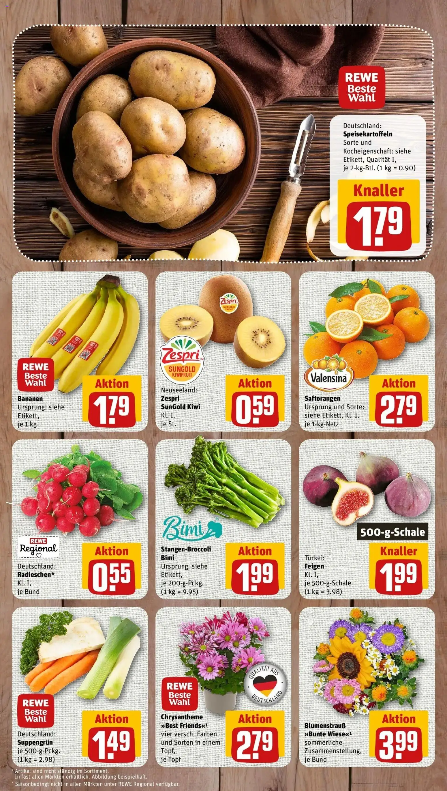 REWE Prospekt ab 07.09.2026 zum Blättern » Angebote | Seite: 4 | Produkte: Bananen, Valensina, Kiwi, Feigen
