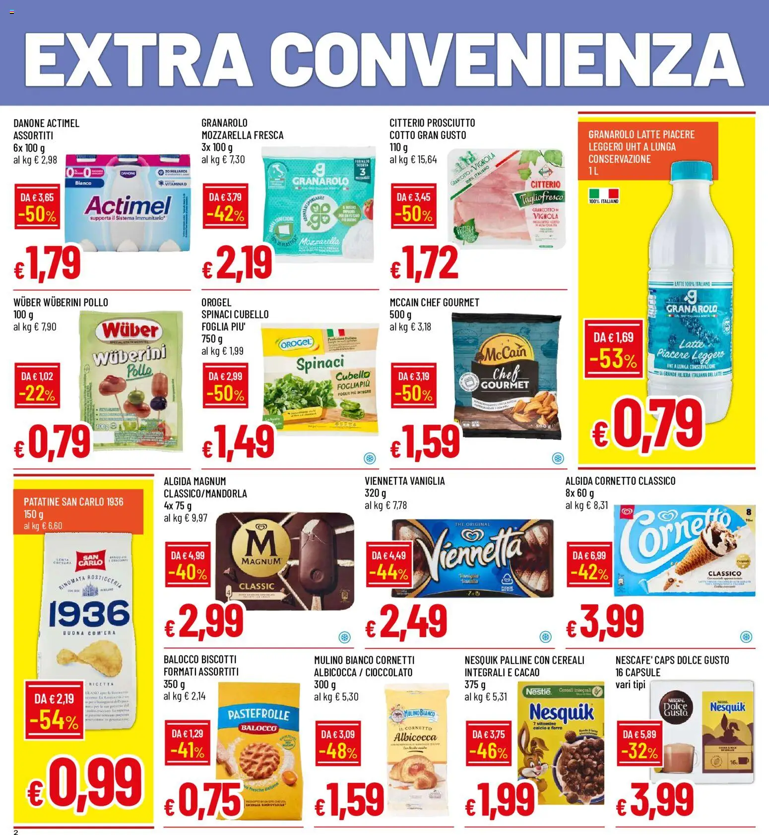 Volantino Famila del 29/10/2026 | Pagina: 2 | Prodotti: Cioccolato, Latte, Spinaci, Ferro