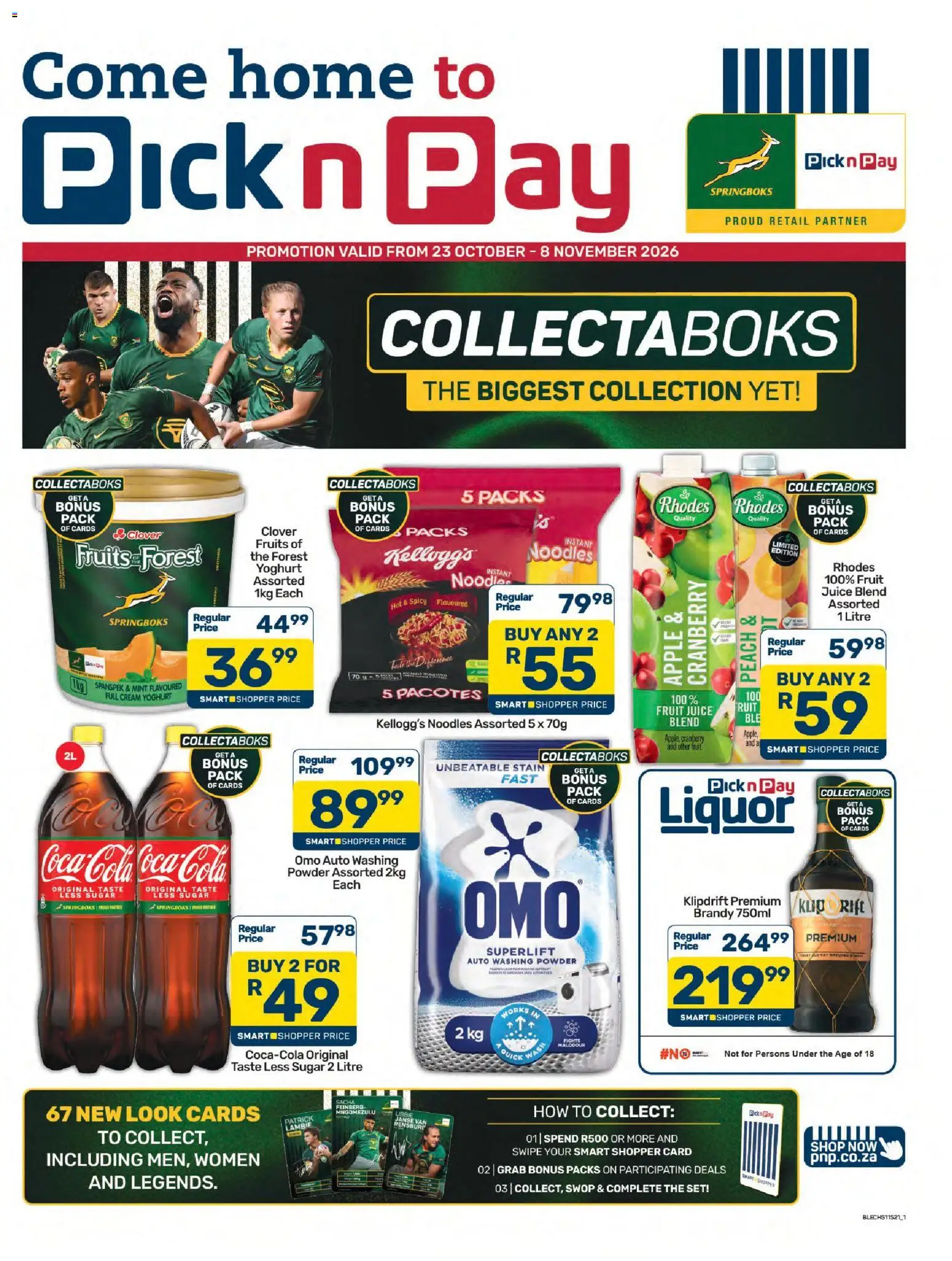 New Pick n Pay catalogue – valid from 23/10/2026 | Page: 1 | Products: Yoghurt, Juice, Cream, Fruit